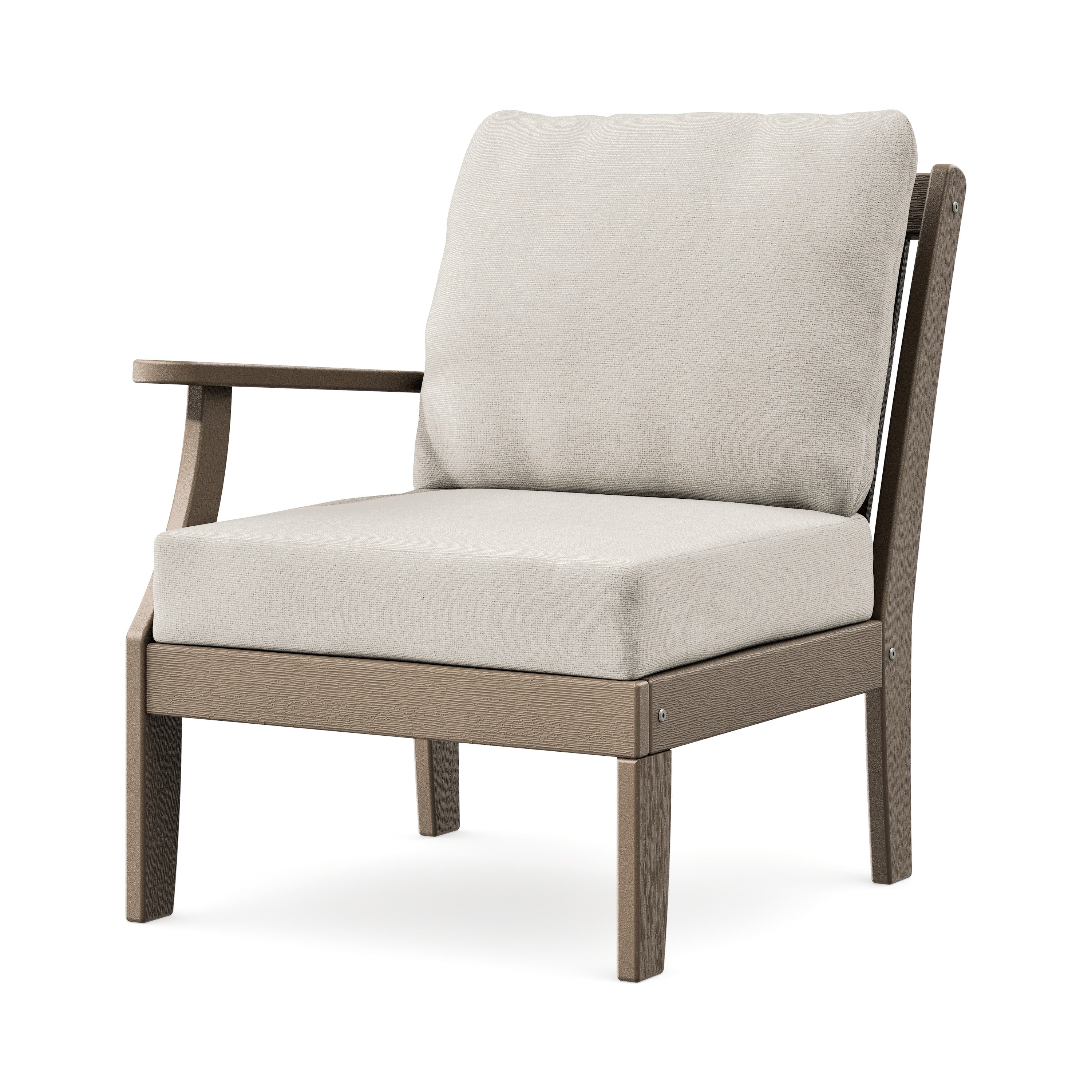 Braxton Modular Left Arm Chair in Vintage Sahara / Dune Burlap