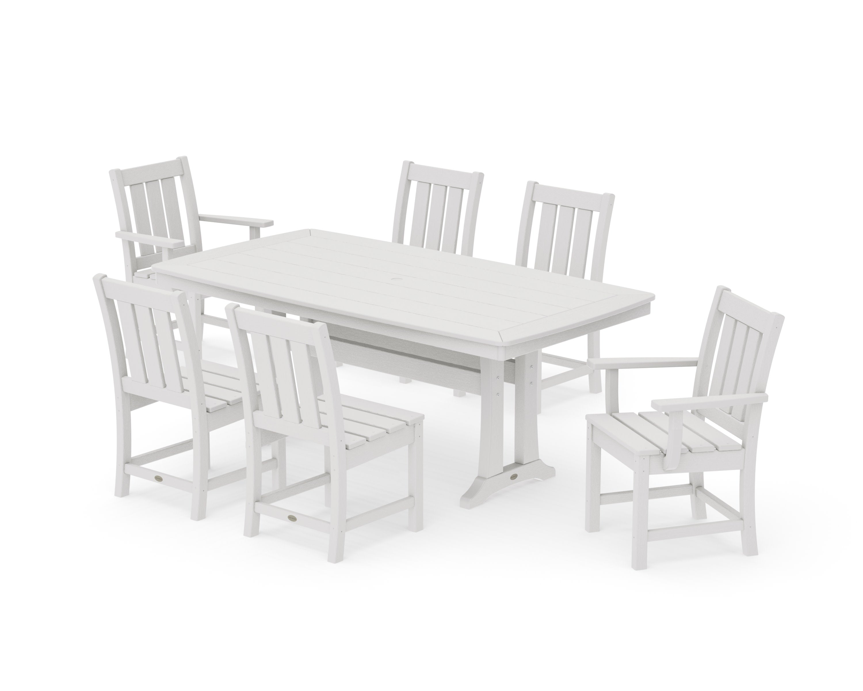 Oxford 7-Piece Dining Set with Trestle Legs in Vintage White
