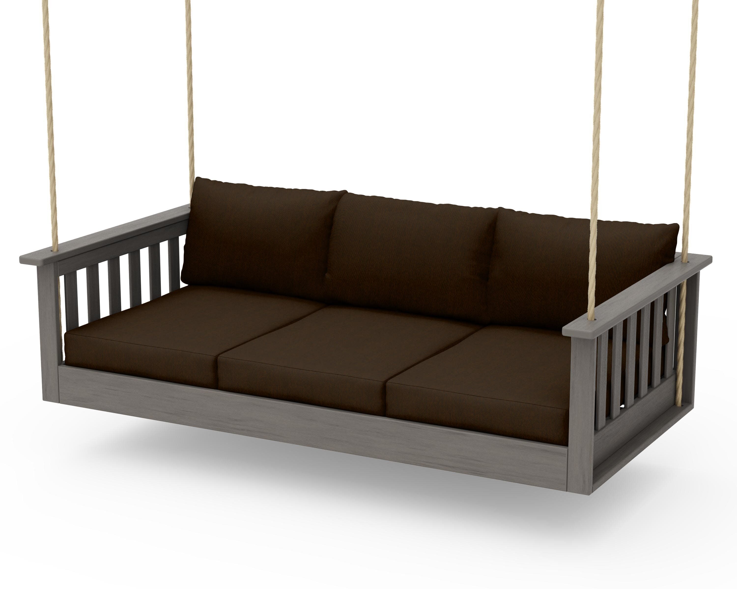 Vineyard Daybed Swing in Driftwood / Canvas Java