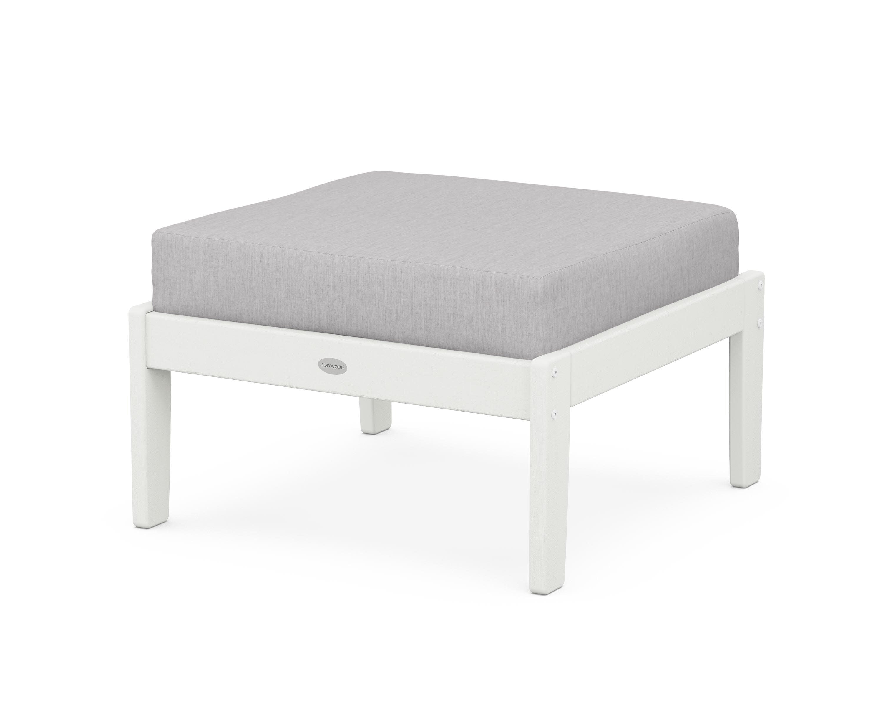 Braxton Deep Seating Ottoman in Vintage White / Granite