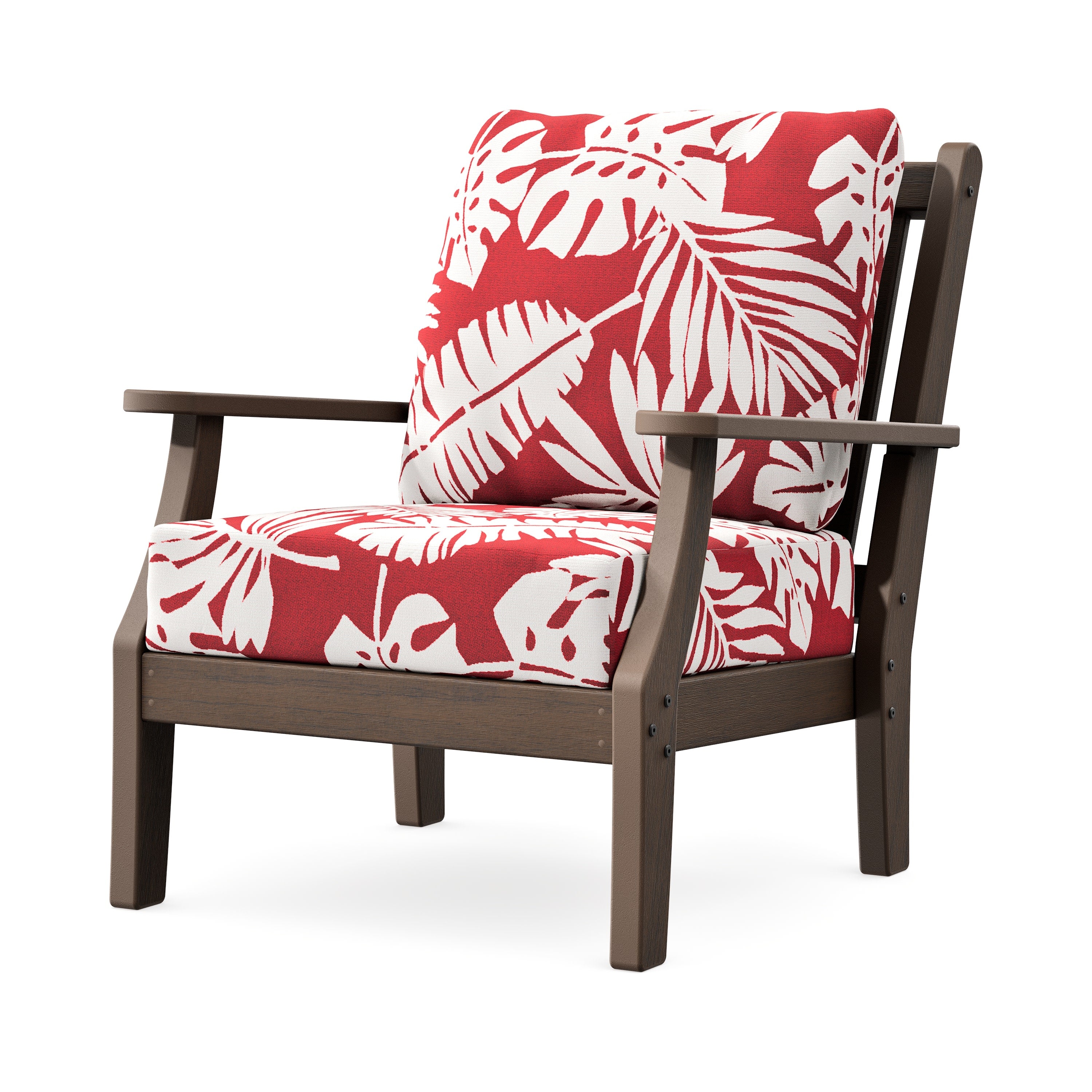Wovendale Deep Seating Chair in Kona / Leaf Crimson