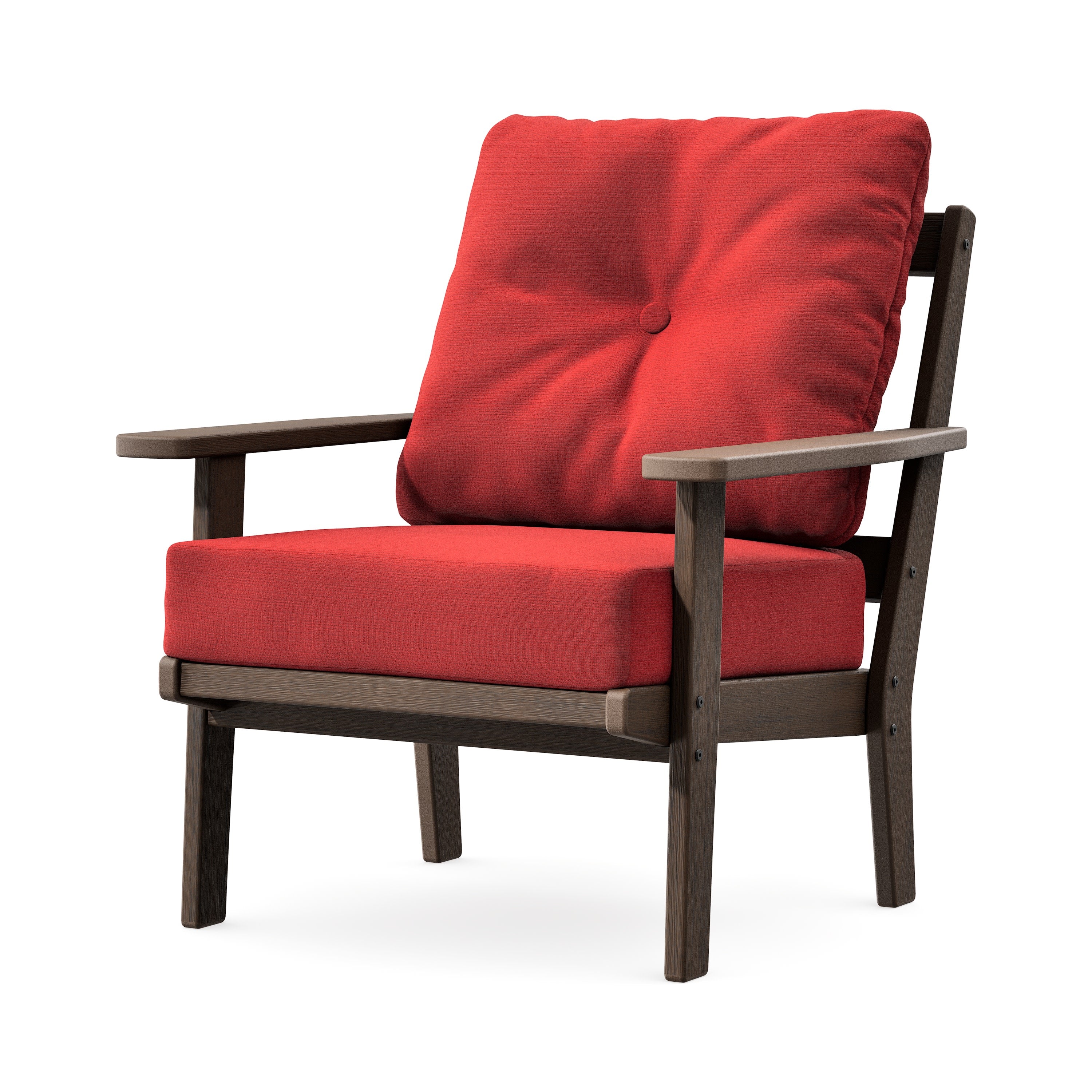 Prairie Deep Seating Chair in Kona / Crimson Linen