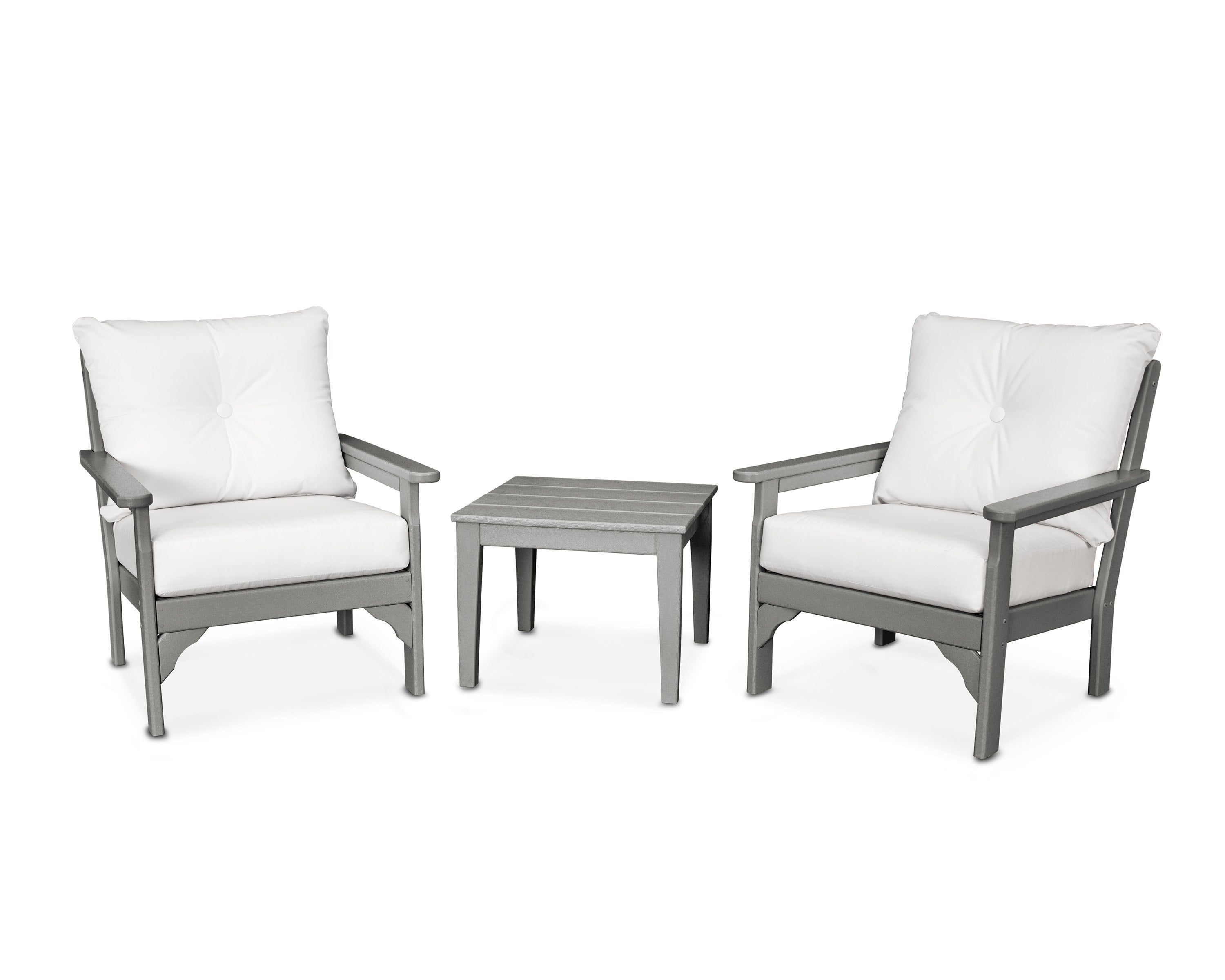 Vineyard 3-Piece Deep Seating Set in Slate Grey / Natural