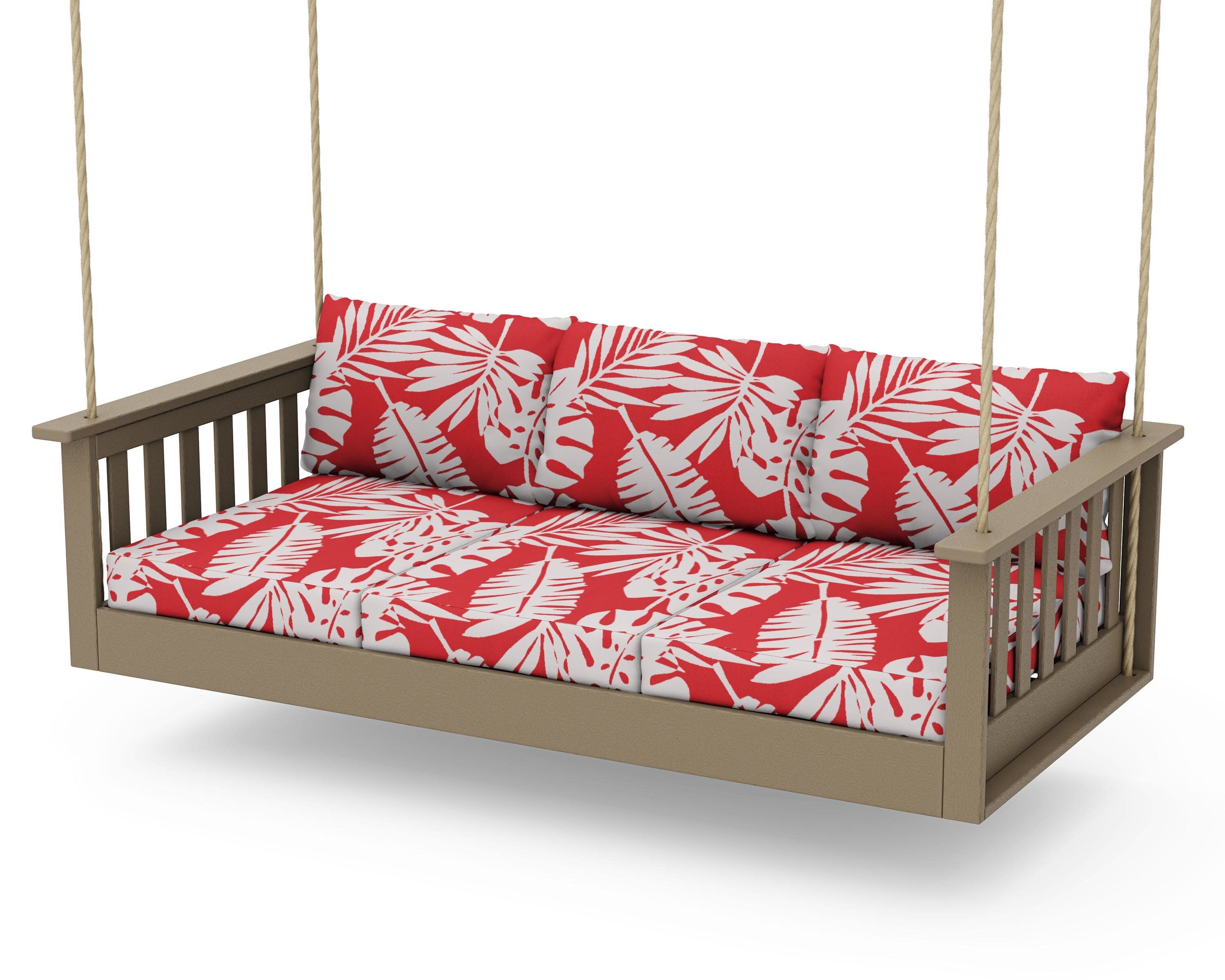 Vineyard Daybed Swing in Vintage Sahara / Leaf Crimson