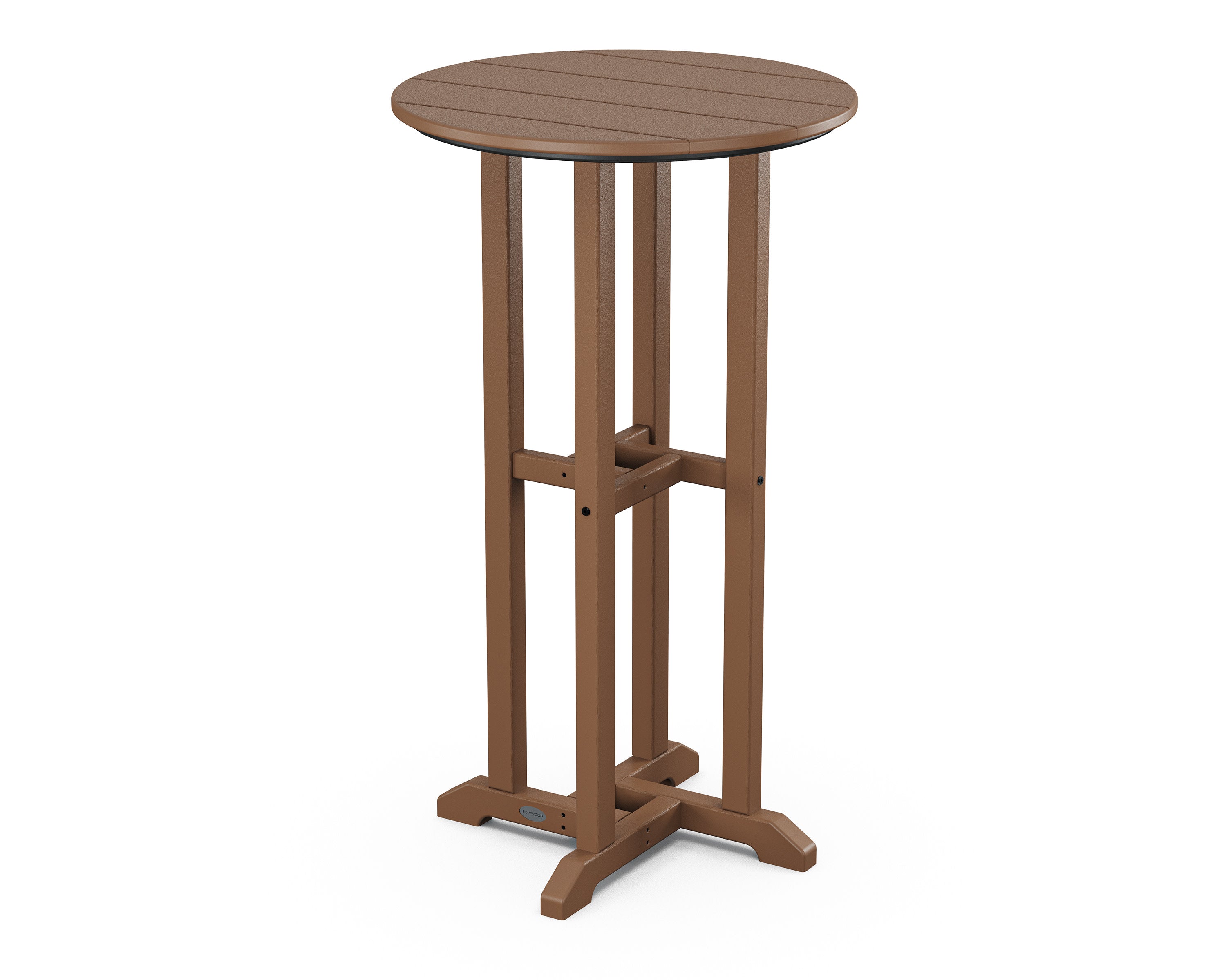 24" Round Farmhouse Bar Bistro Table in Teak