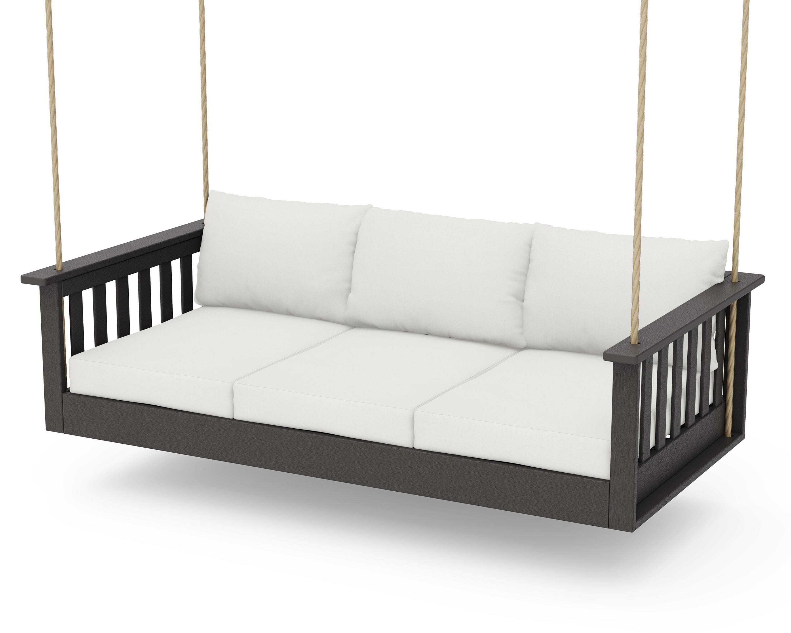 Vineyard Daybed Swing in Vintage Coffee / Natural Linen