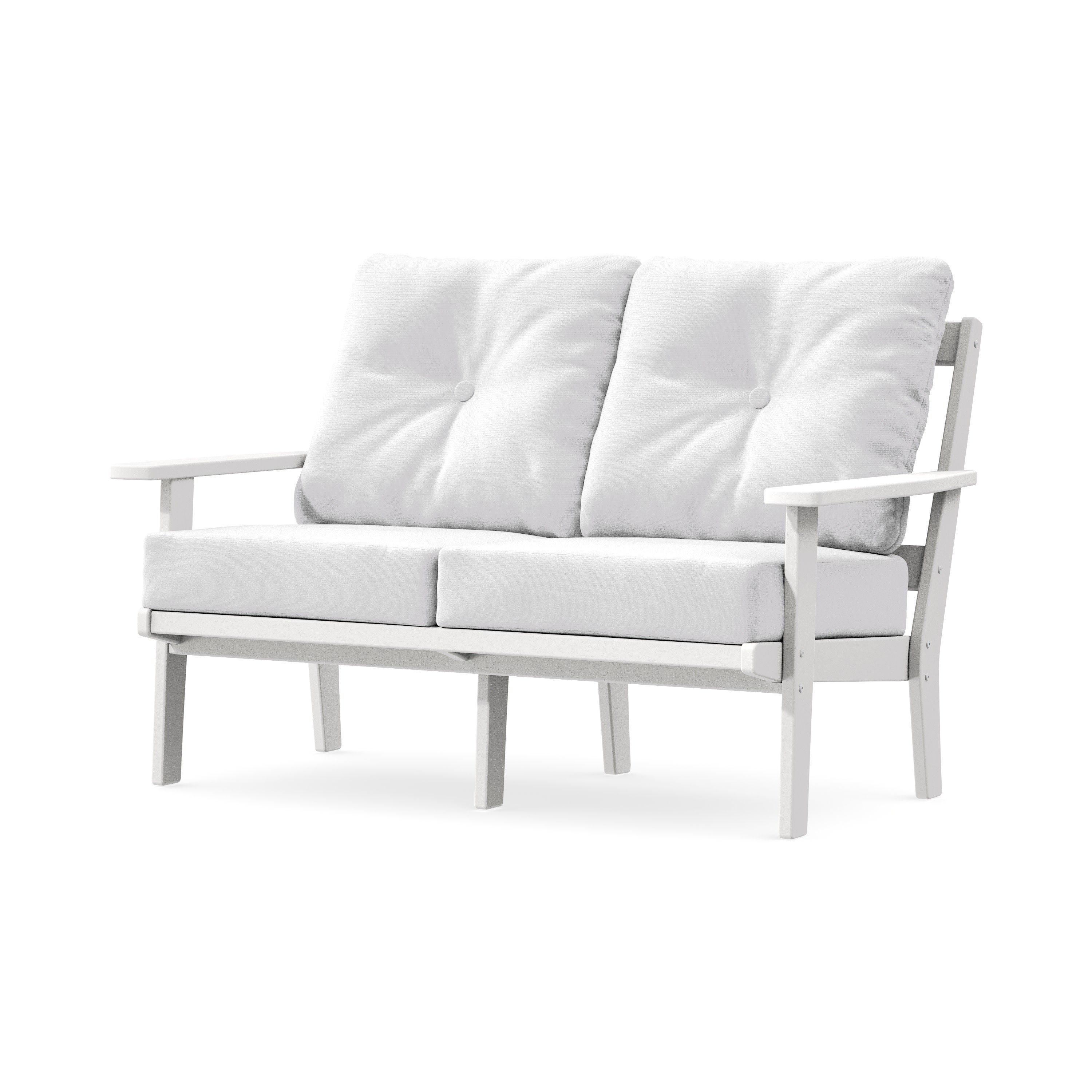 Oxford Deep SeatingLoveseat in White / Natural