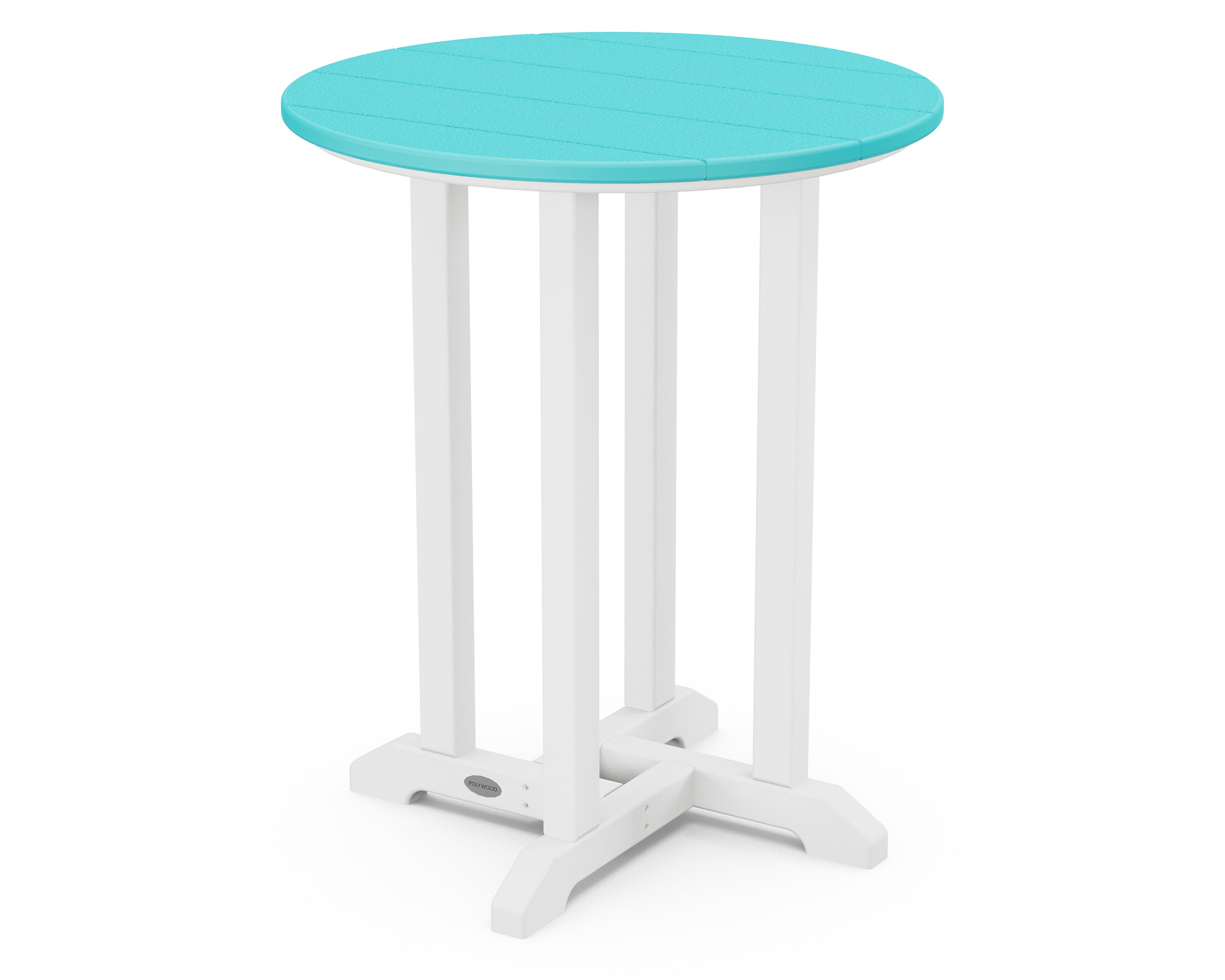 Contempo 24" Round Dining Table in White / Aruba