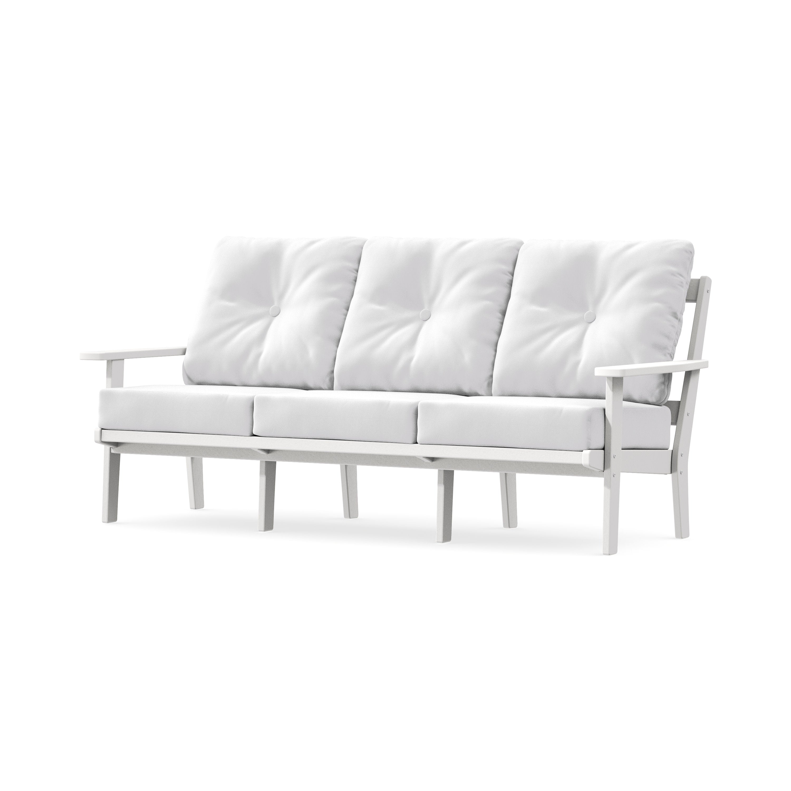 PrairieDeep Seating Sofa in White / Natural