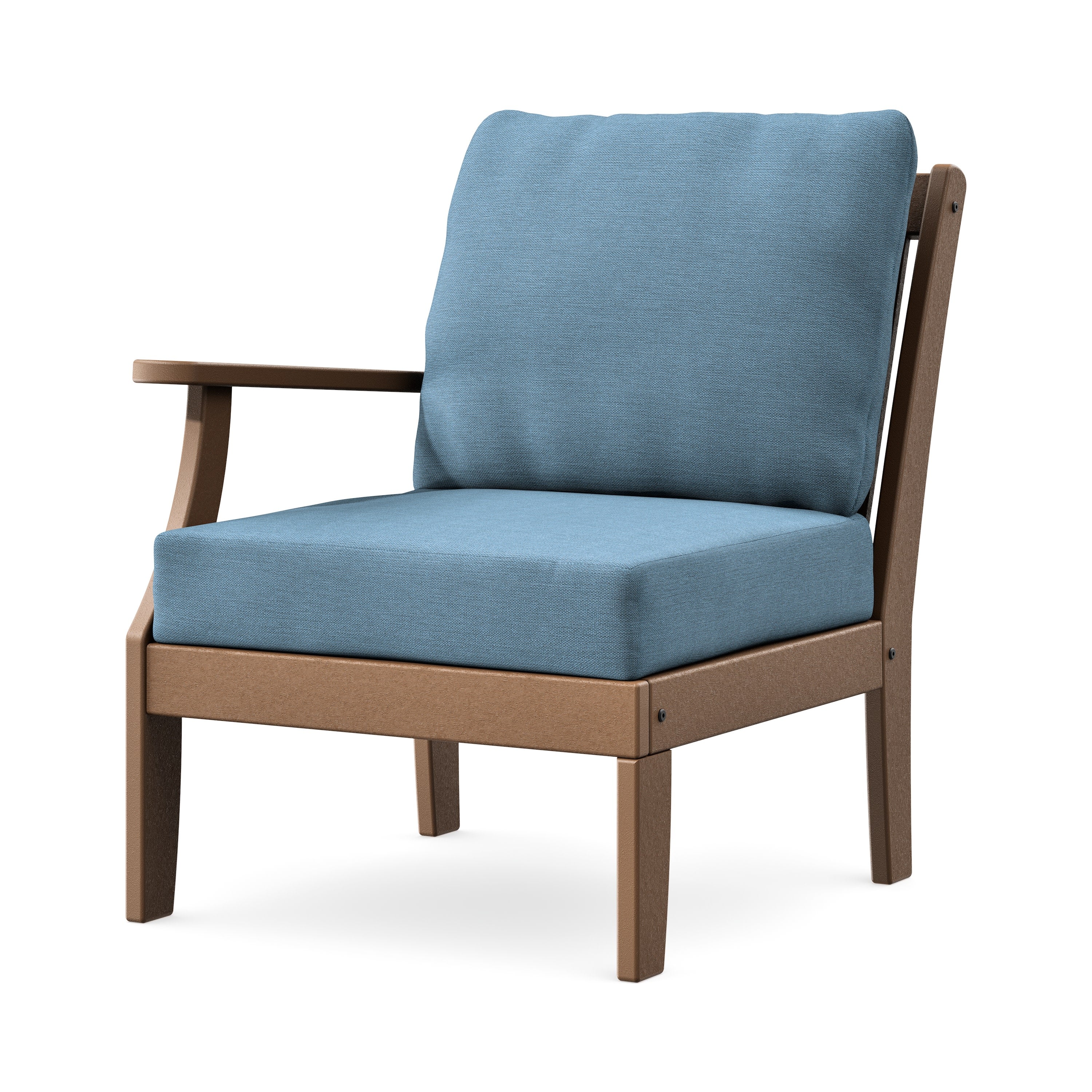 Braxton Modular Left Arm Chair in Teak / Sky Blue