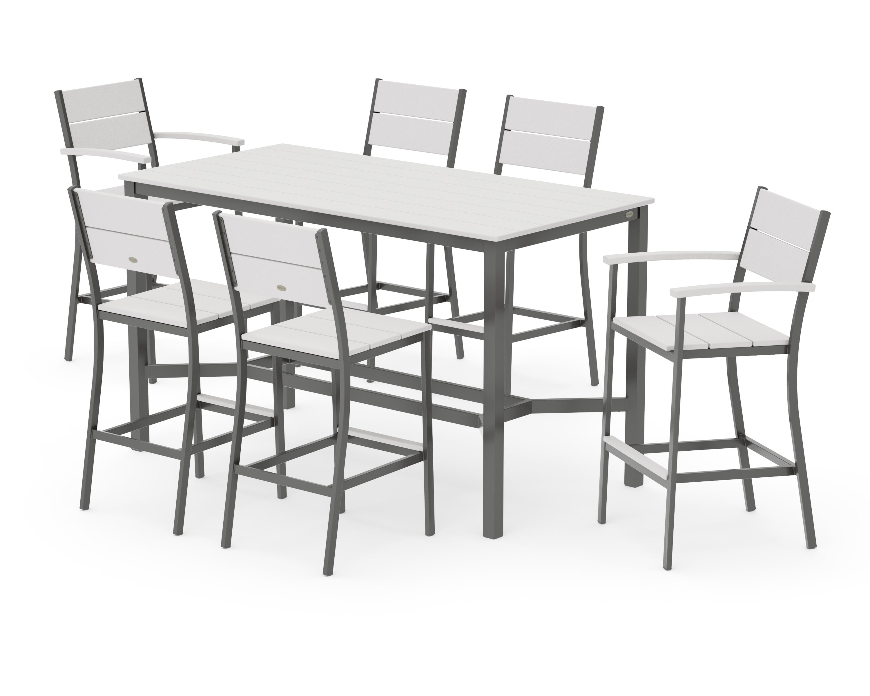 Main Street 7-Piece Bar Set in Charcoal / Vintage White