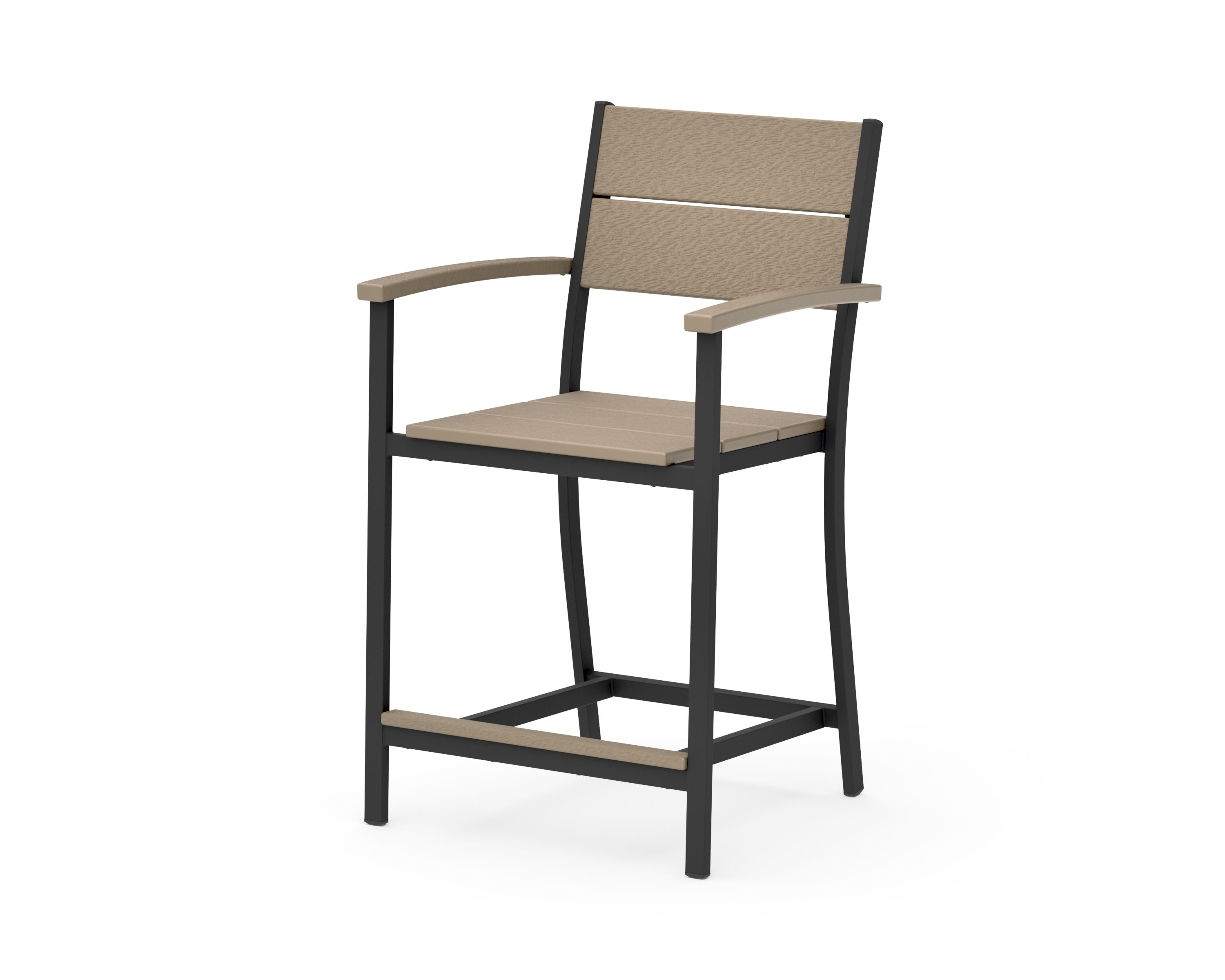 Main Street Counter Arm Chair in Black / Vintage Sahara