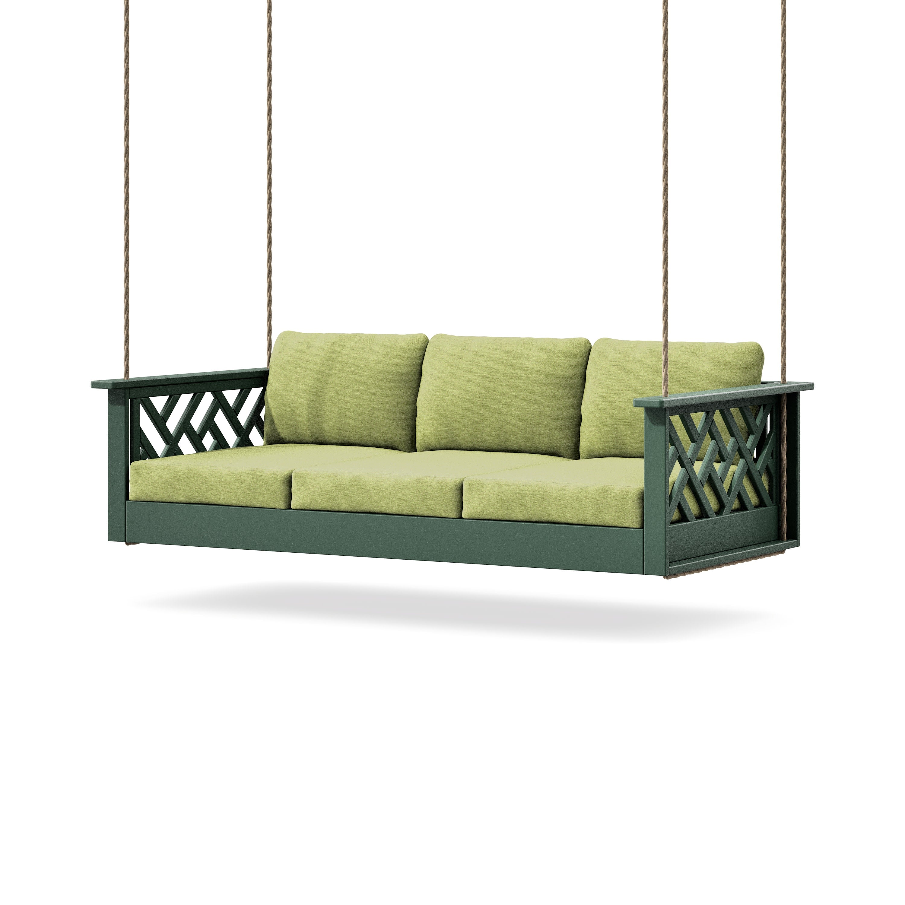 Chippendale Daybed Swing in Green / Chartreuse Boucle