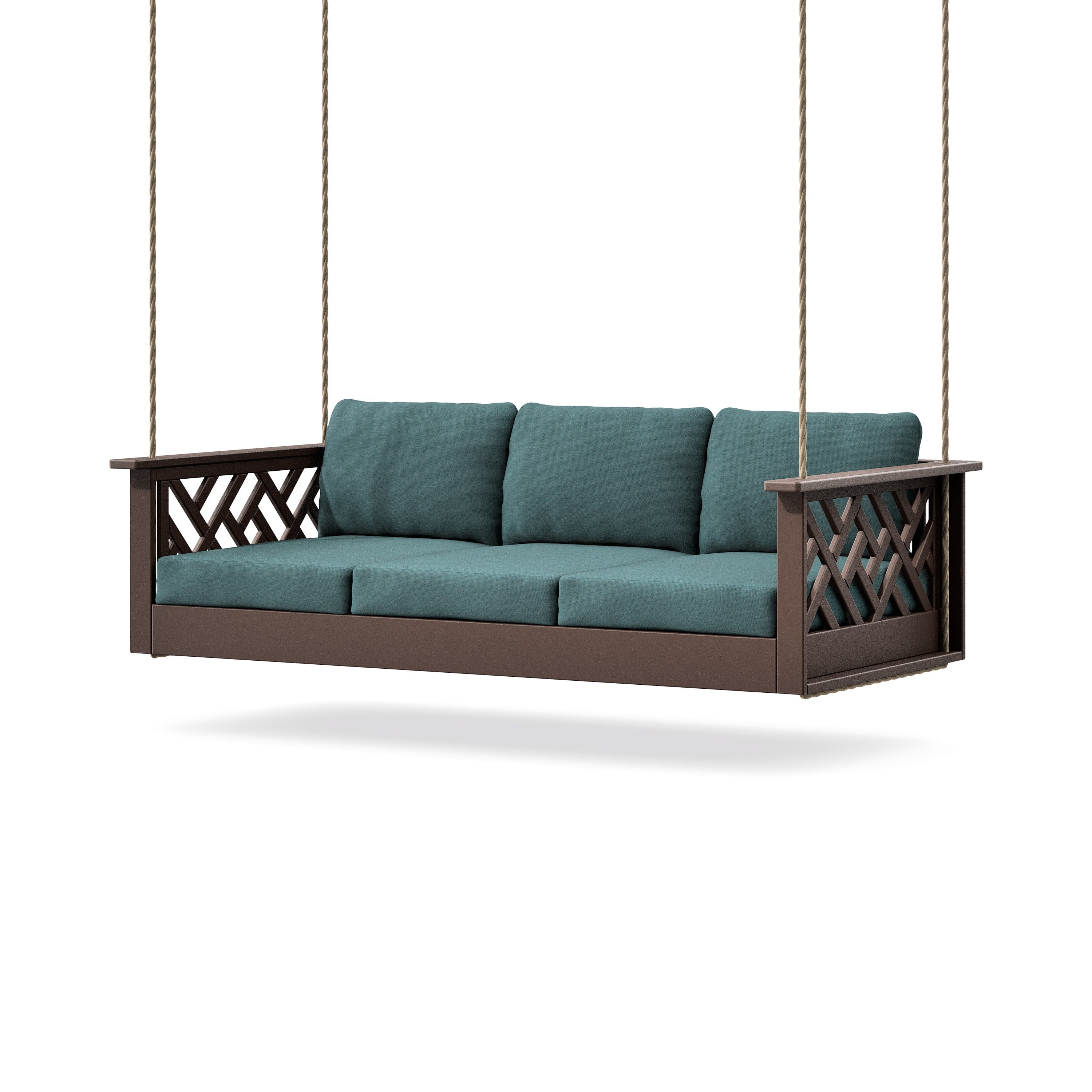 Chippendale Daybed Swing in Mahogany / Ocean Teal