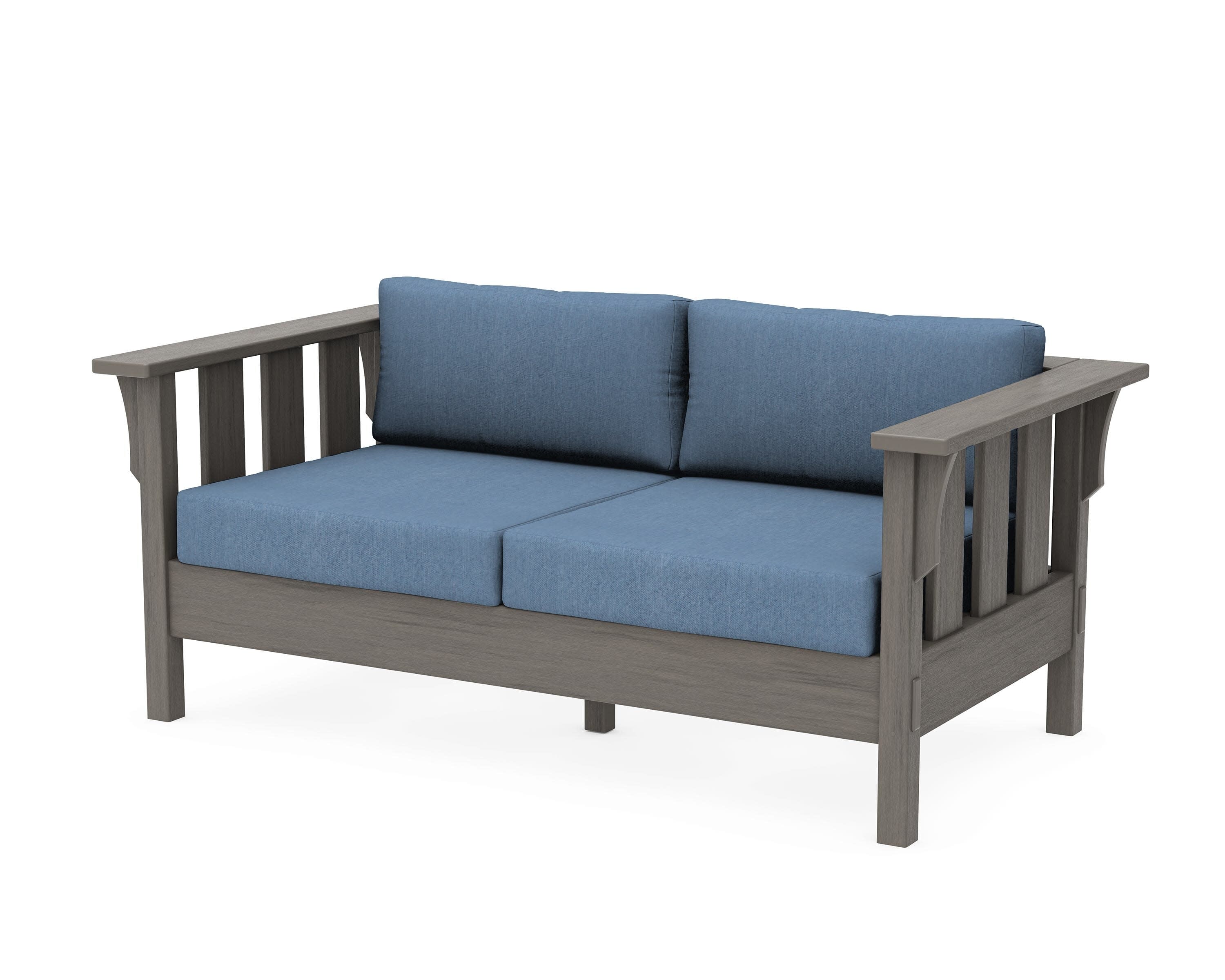 Acadia Deep Seating Loveseat in Driftwood / Sky Blue