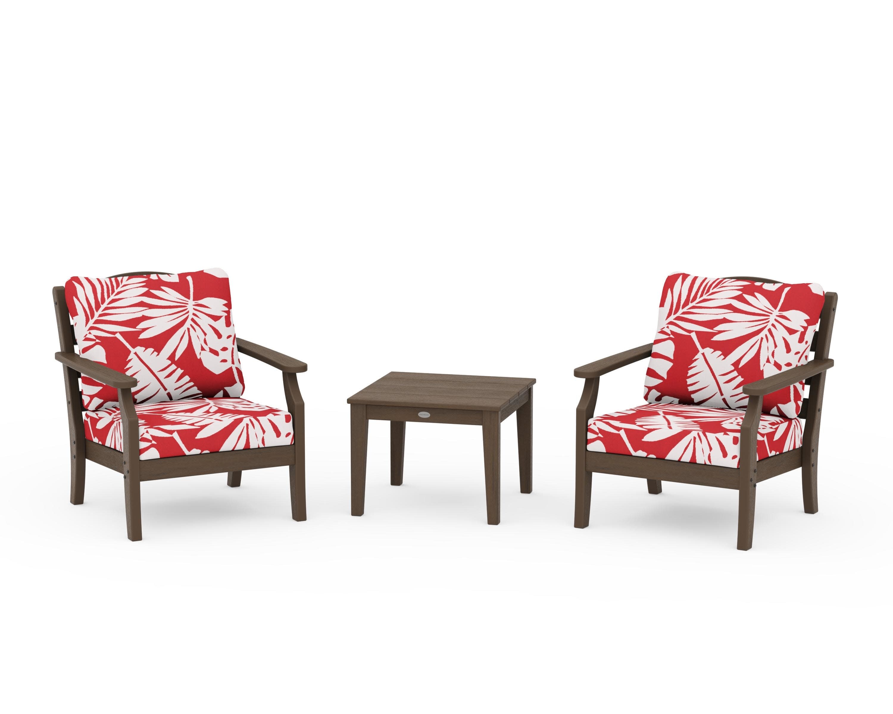 Savannah 3-Piece Deep Seating Set in Kona / Leaf Crimson