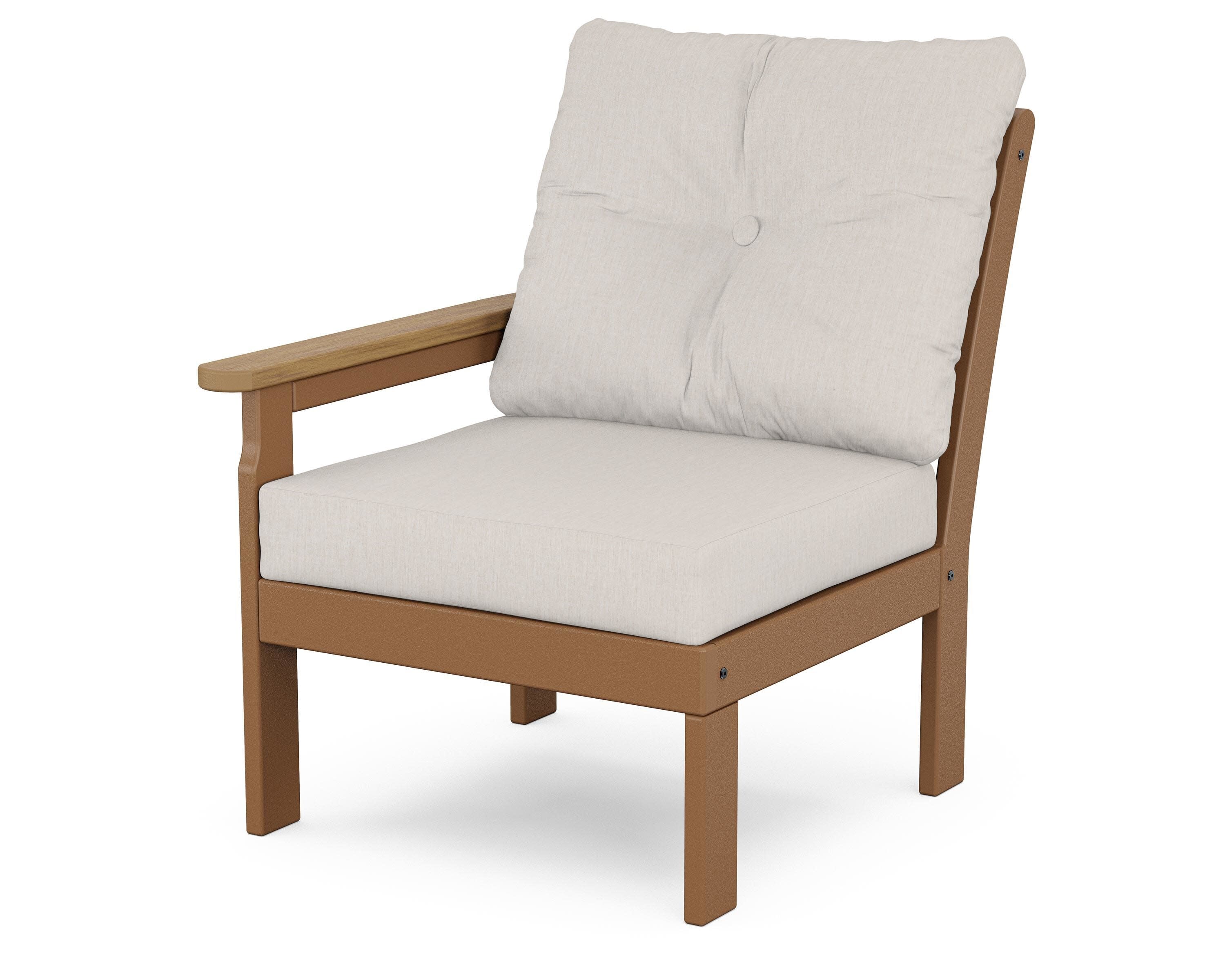 Vineyard Modular Left Arm Chair in Teak / Natural / Cast Ash