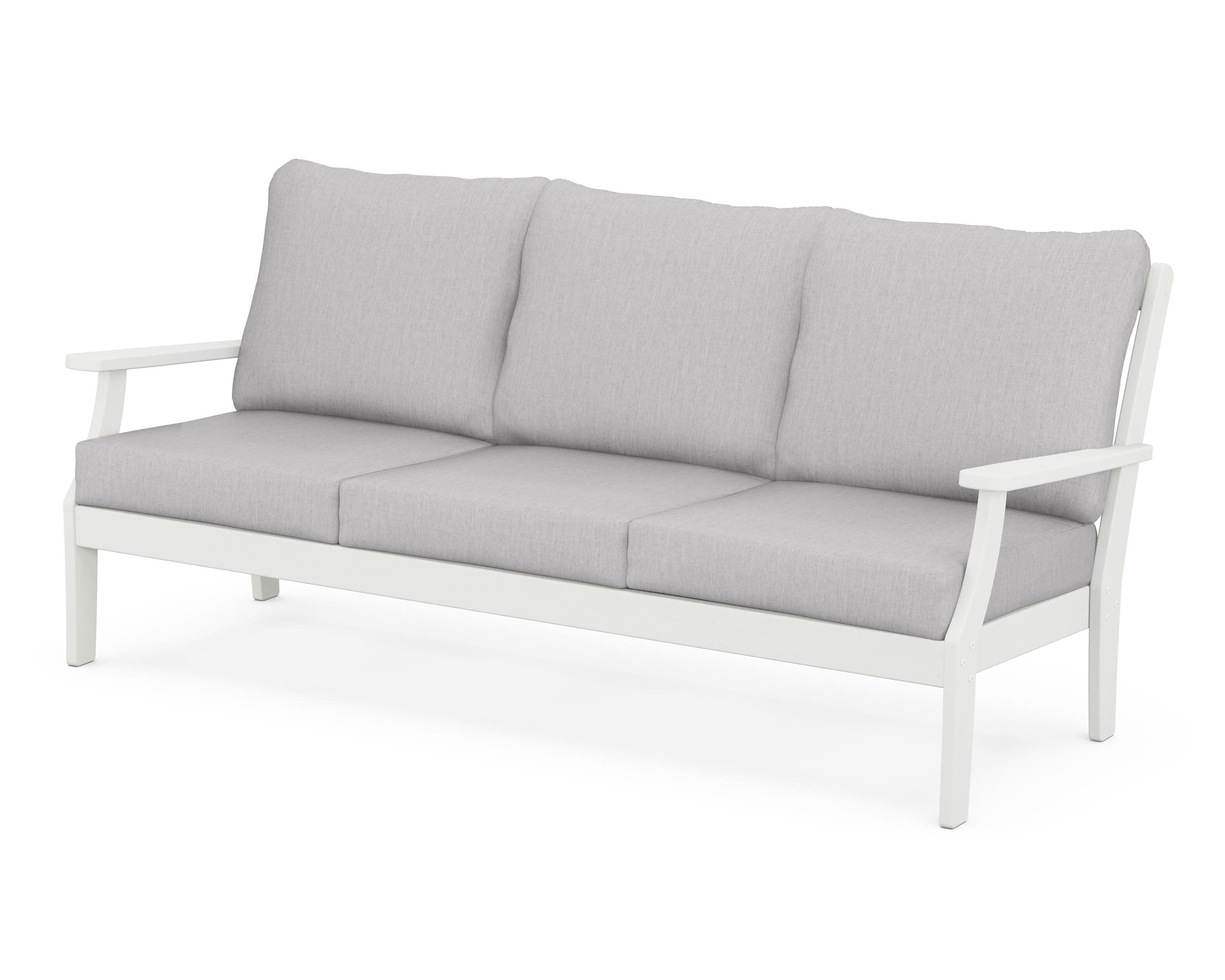 Braxton Deep Seating Sofa in Vintage White / Granite