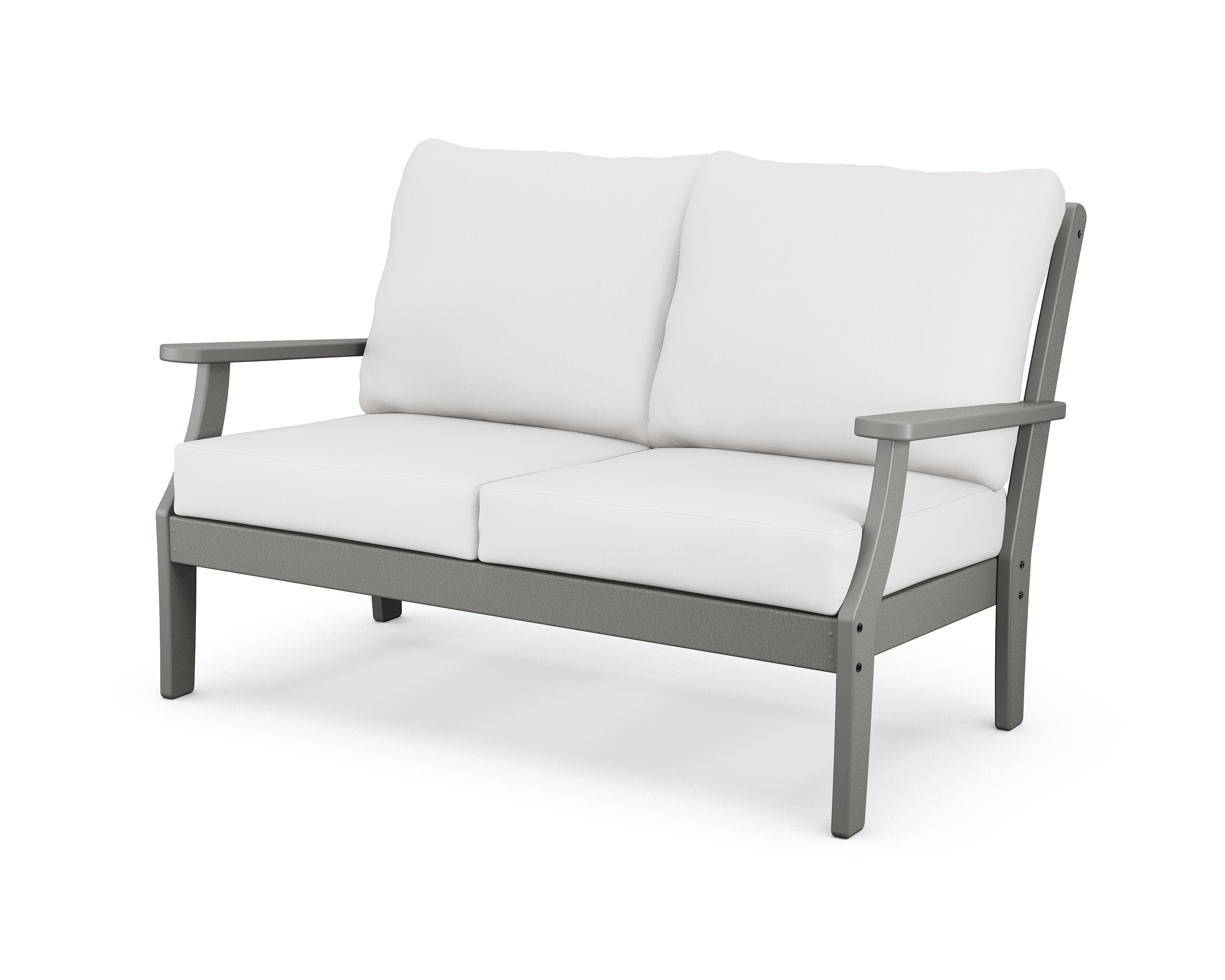 Braxton Deep Seating Loveseat in Slate Grey / Natural Linen