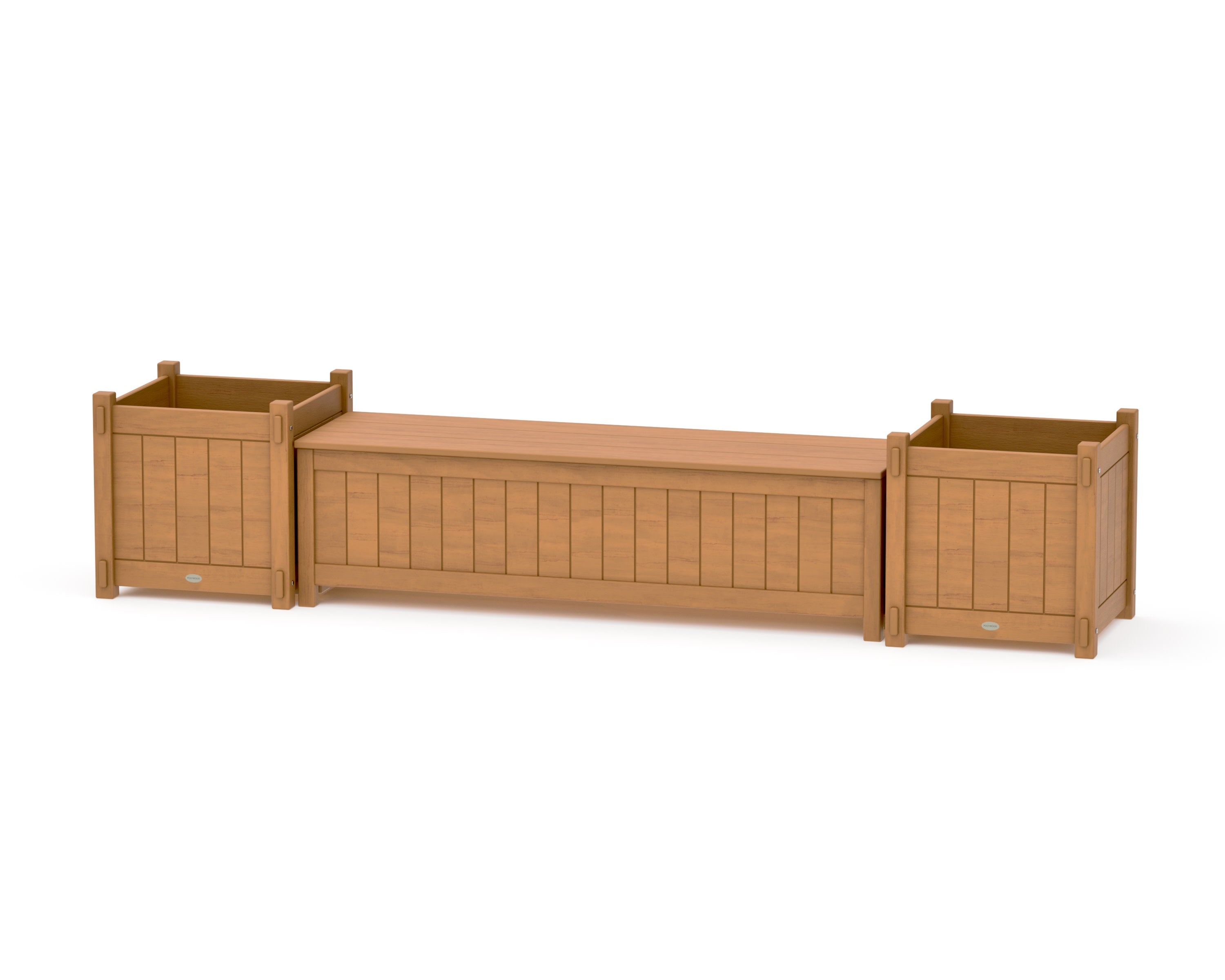 60" Vineyard Straight Planter Storage Bench Set- Large in Natural