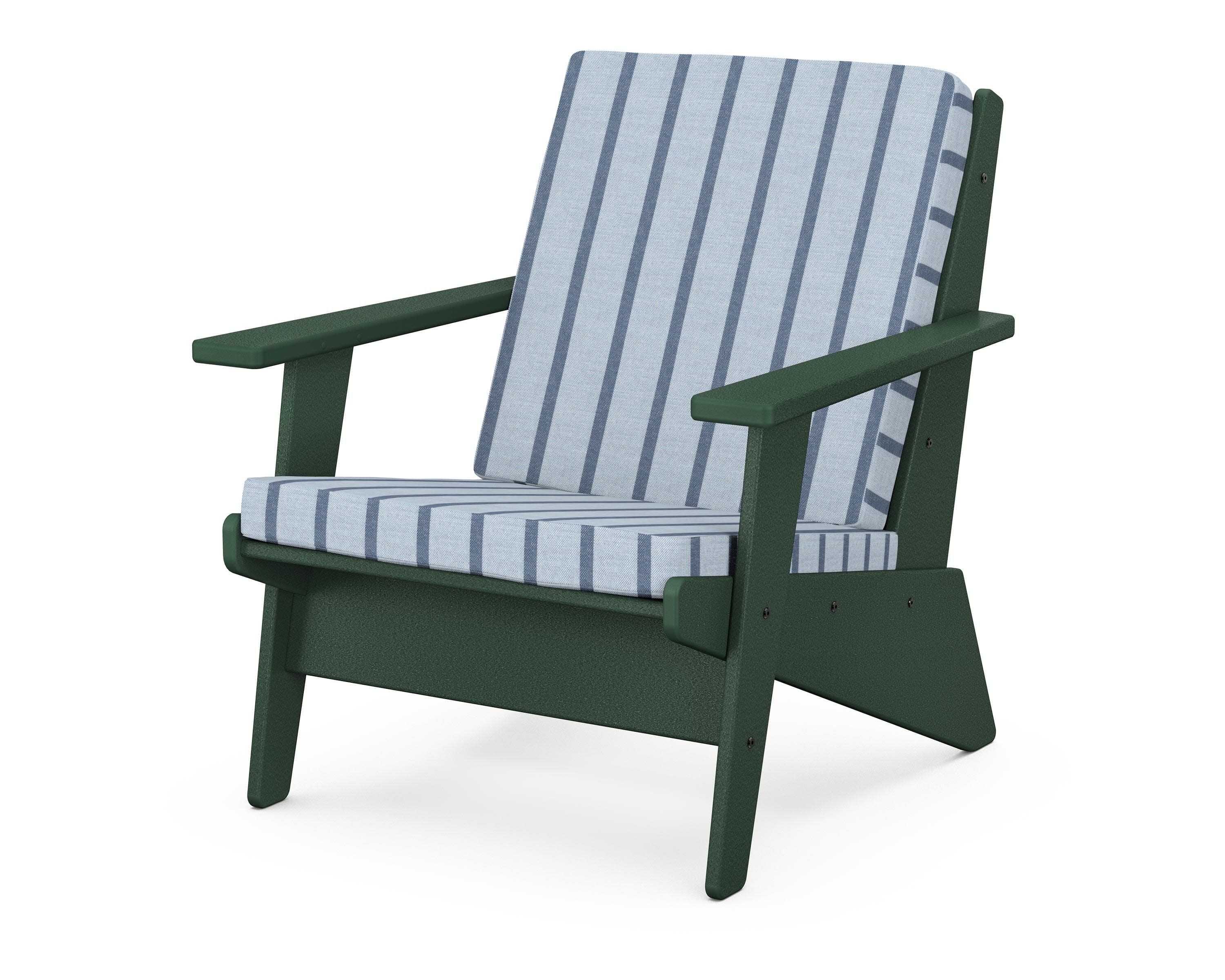 Riviera Modern Lounge Chair in Green / Unwind Sky