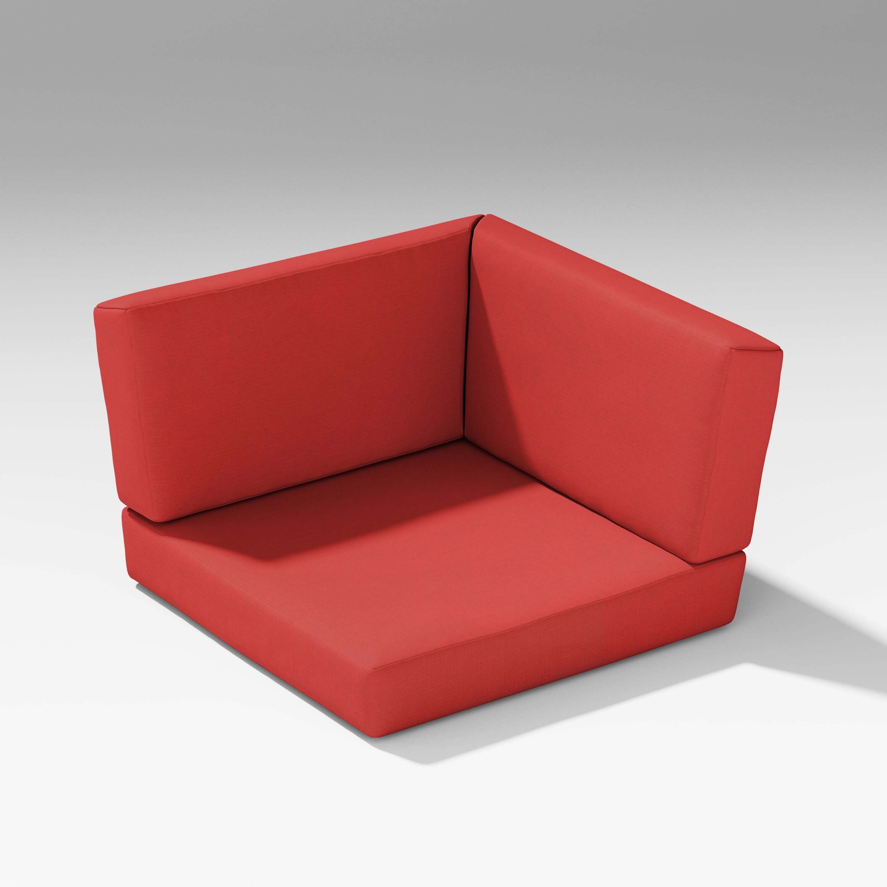 Latitude Corner Seat Cushion in Crimson Linen