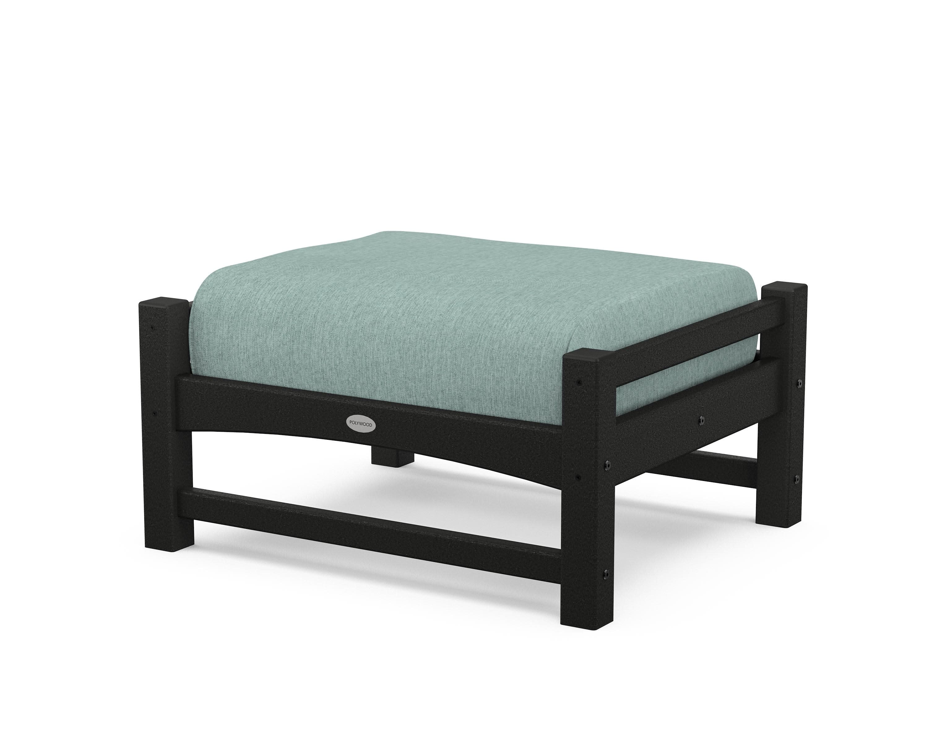 Club Ottoman in Black / Glacier Spa
