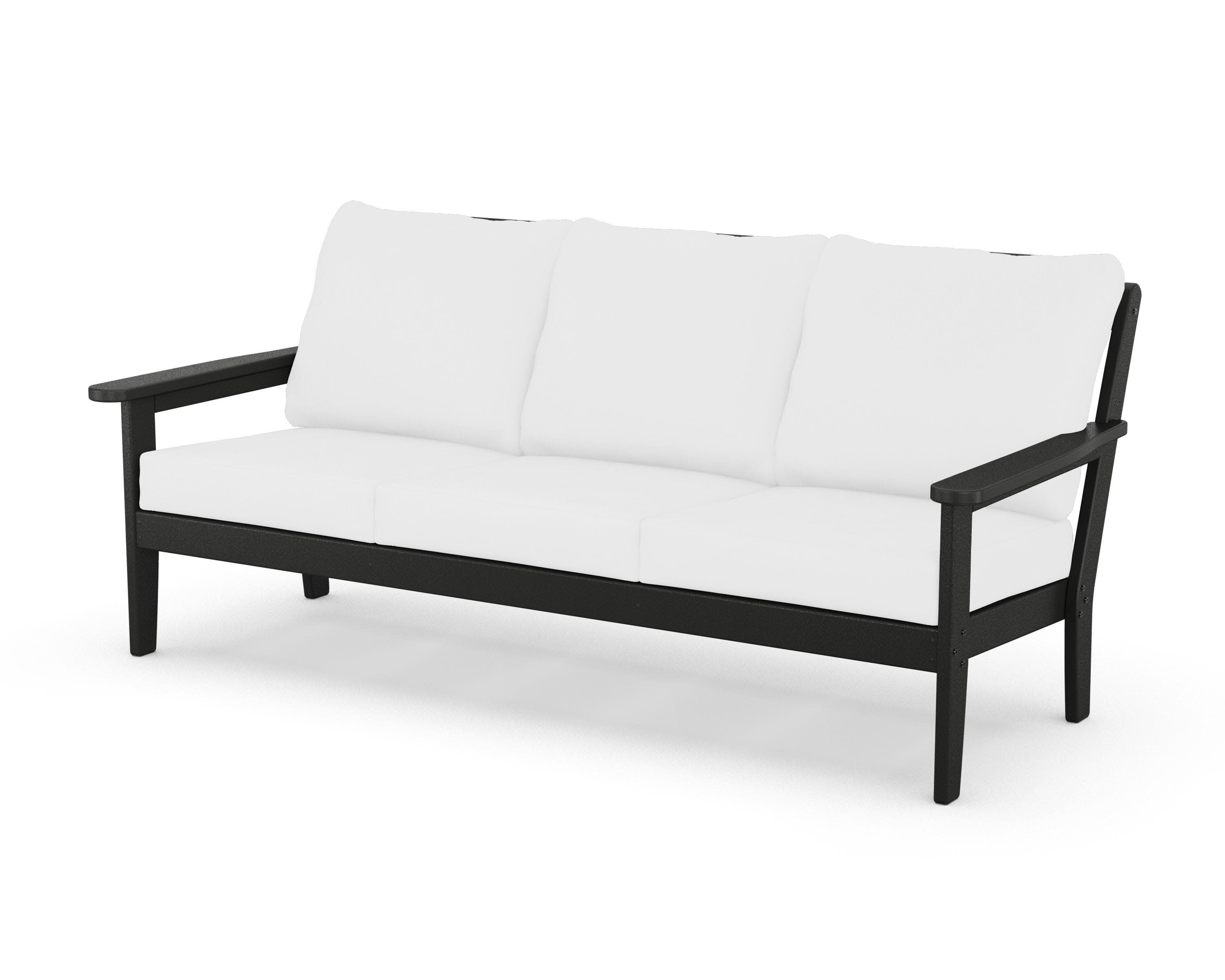 Cottage Deep Seating Sofa in Black / Natural