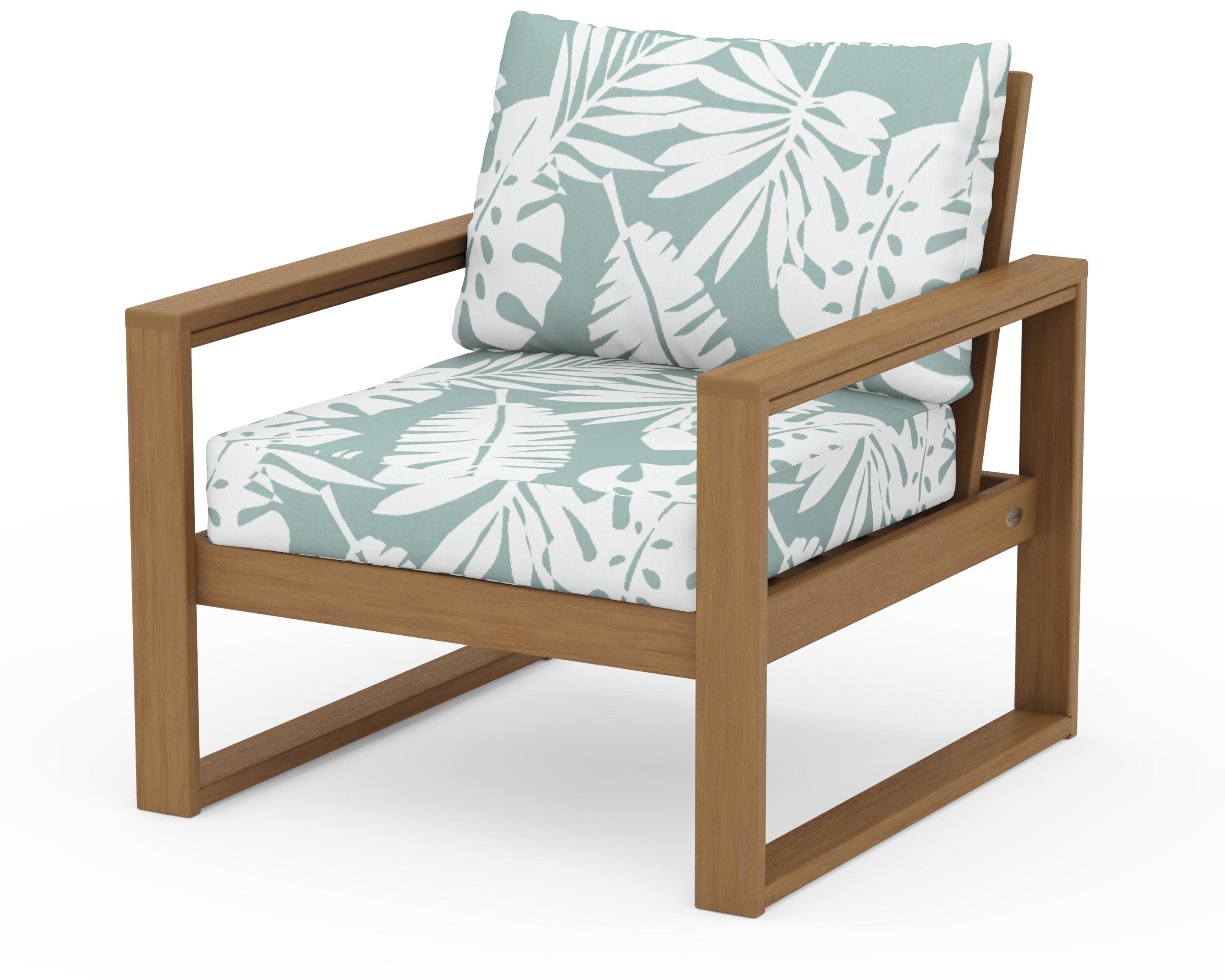 EDGE Club Chair in Natural / Leaf Glacier Spa