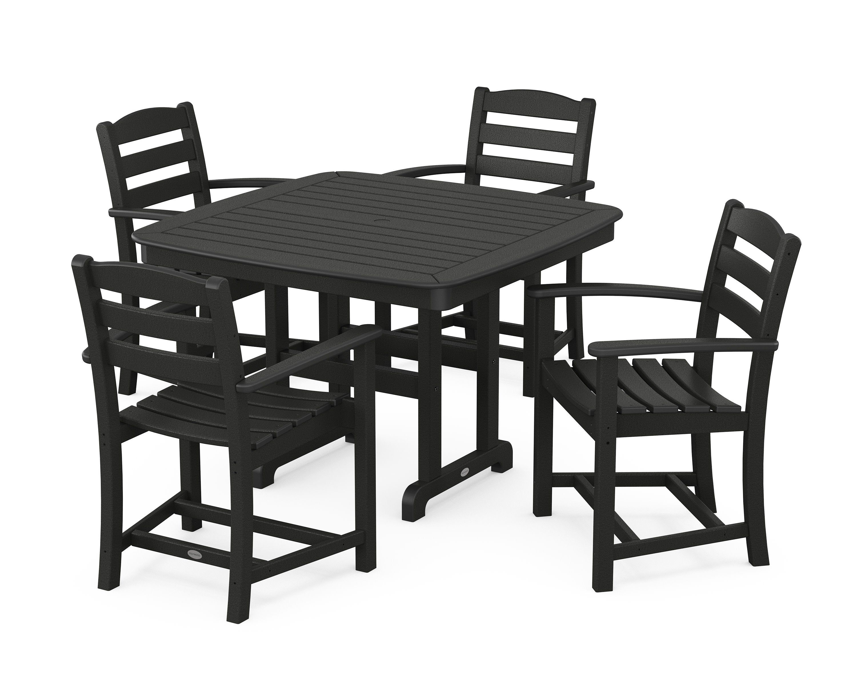 La Casa Caf 5-Piece Dining Set with Trestle Legs in Black