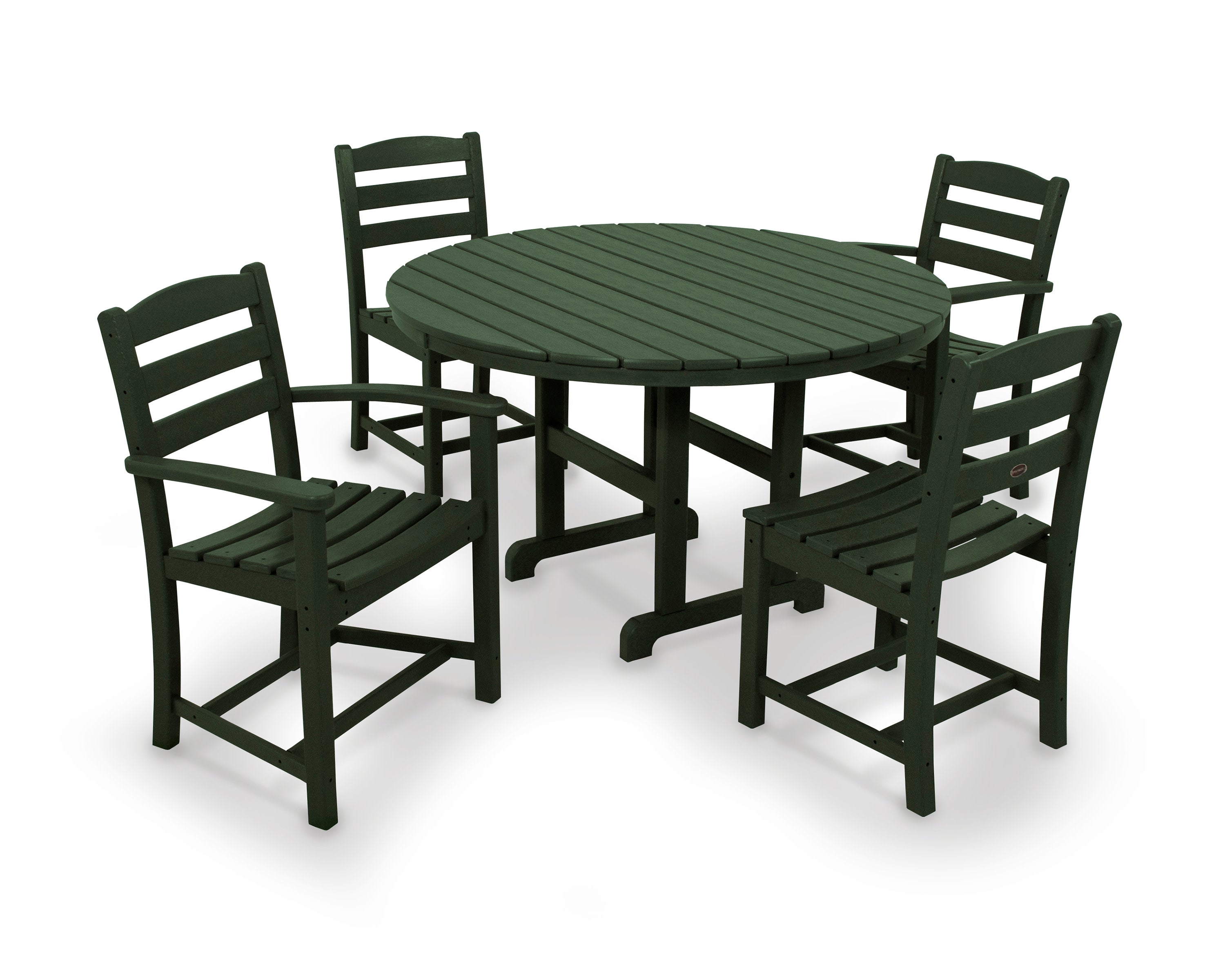 La Casa Caf 5-Piece Round Farmhouse Dining Set in Green
