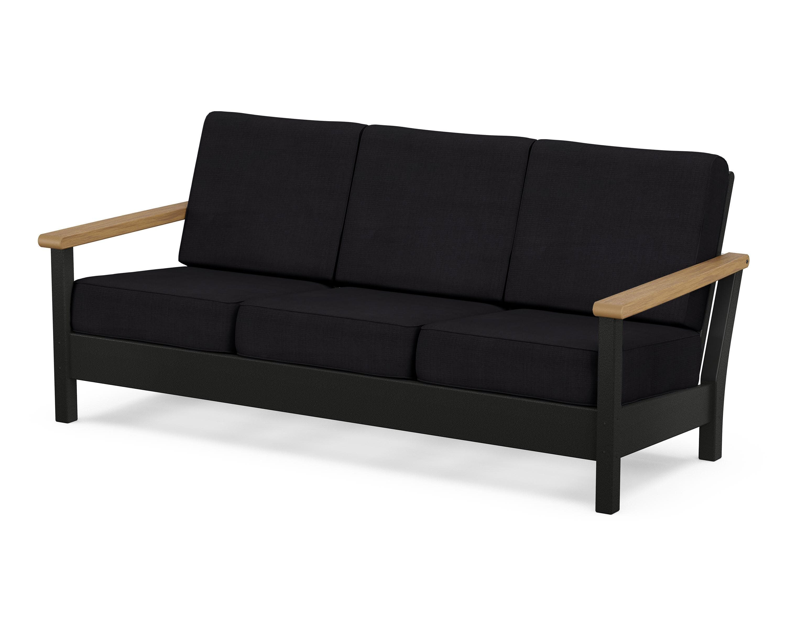 Harbour Deep Seating Sofa in Black / Natural / Midnight Linen