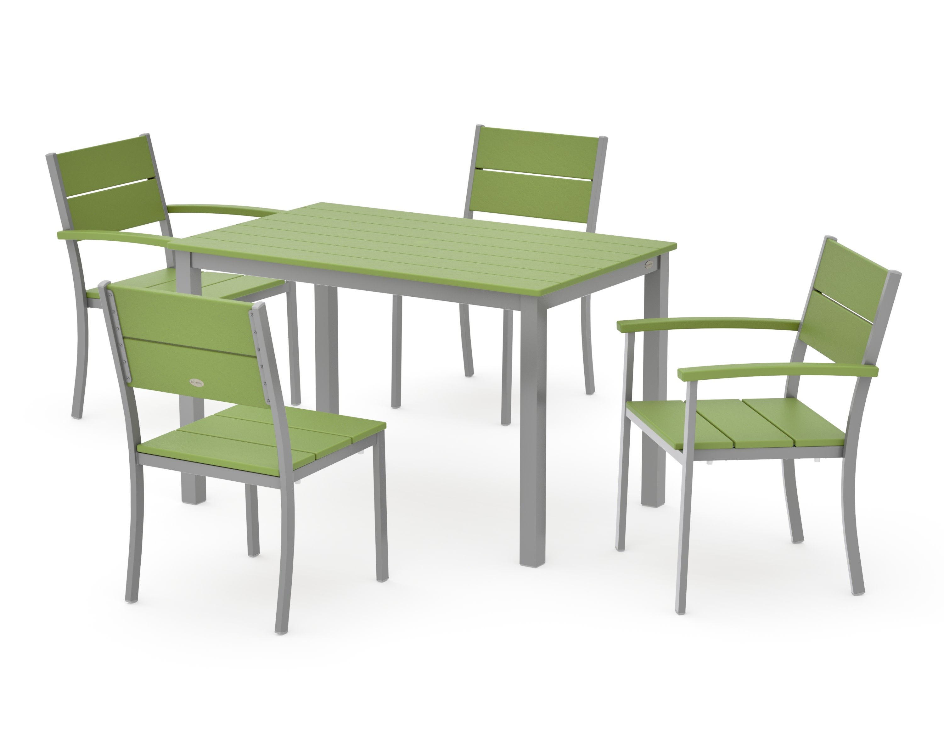 Main Street 5-Piece Dining Set in Silver / Lime