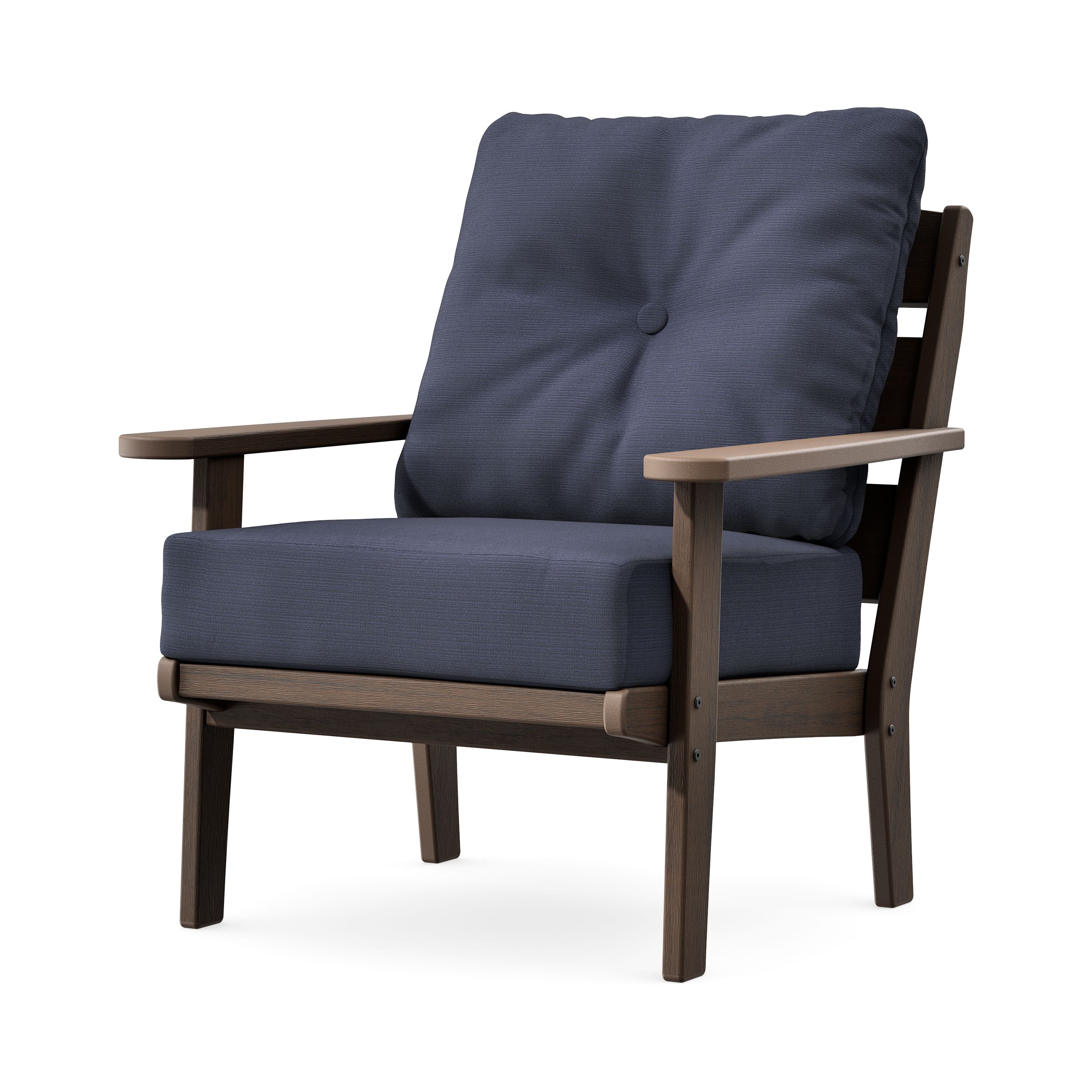 Lakeside Deep Seating Chair in Kona / Navy Linen