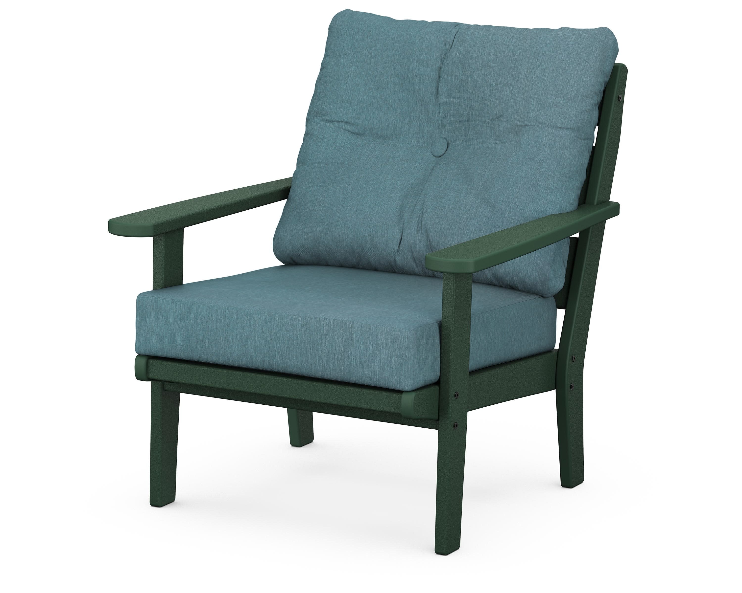 Lakeside Deep Seating Chair in Green / Ocean Teal
