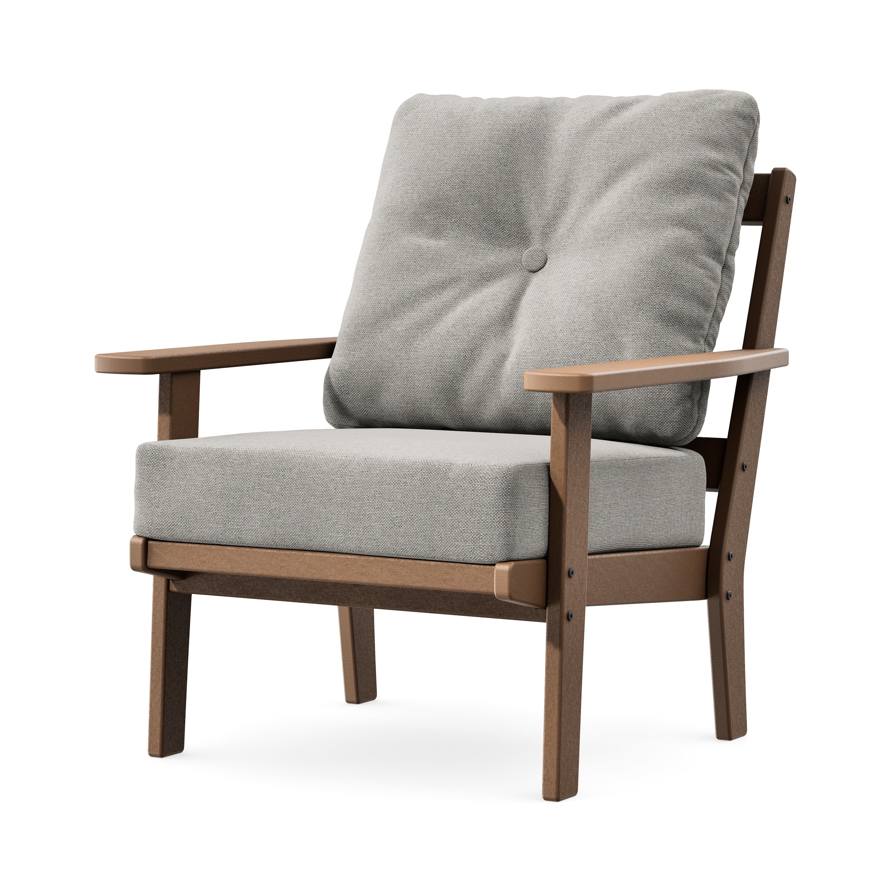 Prairie Deep Seating Chair in Teak / Weathered Tweed