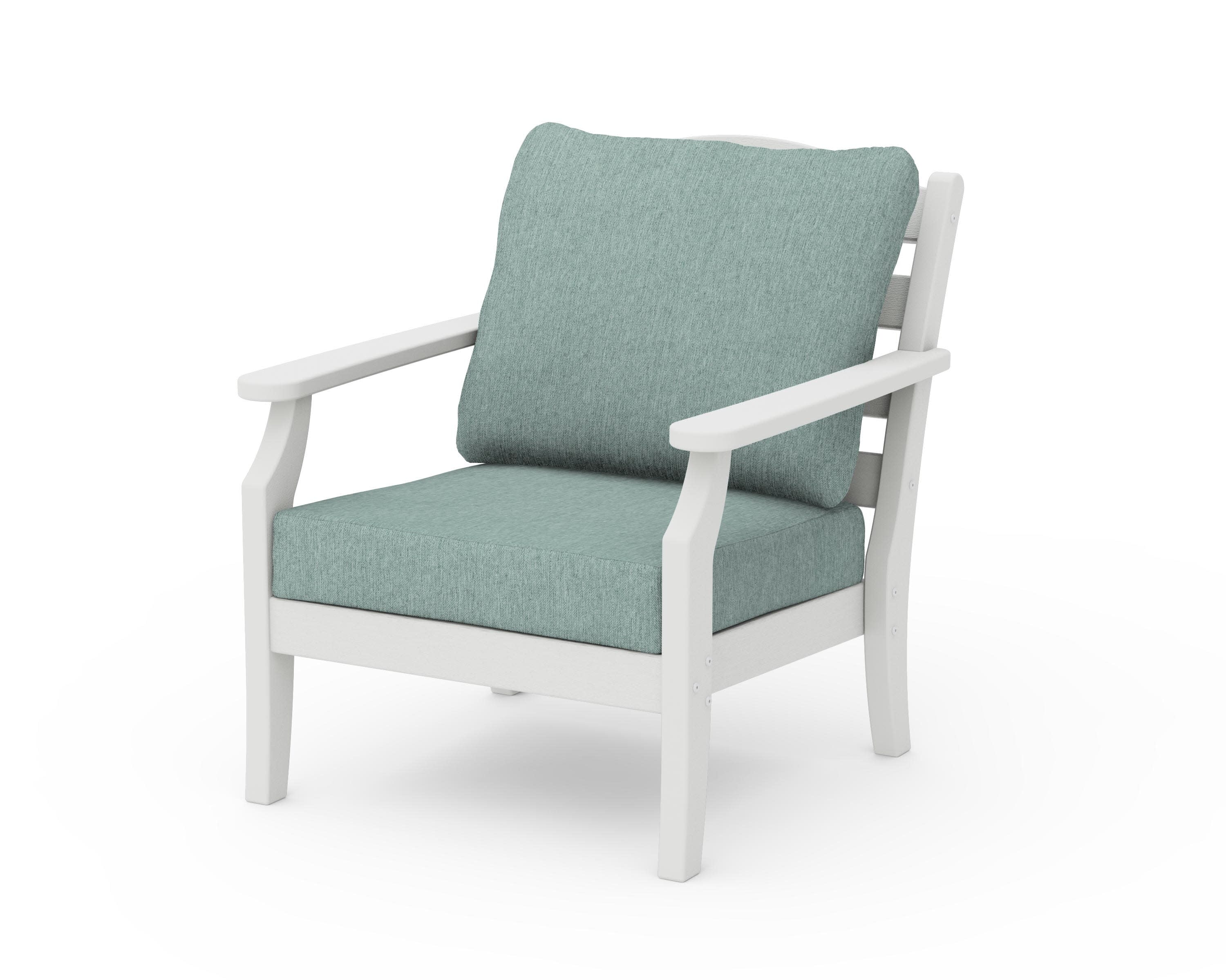 Savannah Deep Seating Chair in Vintage White / Glacier Spa