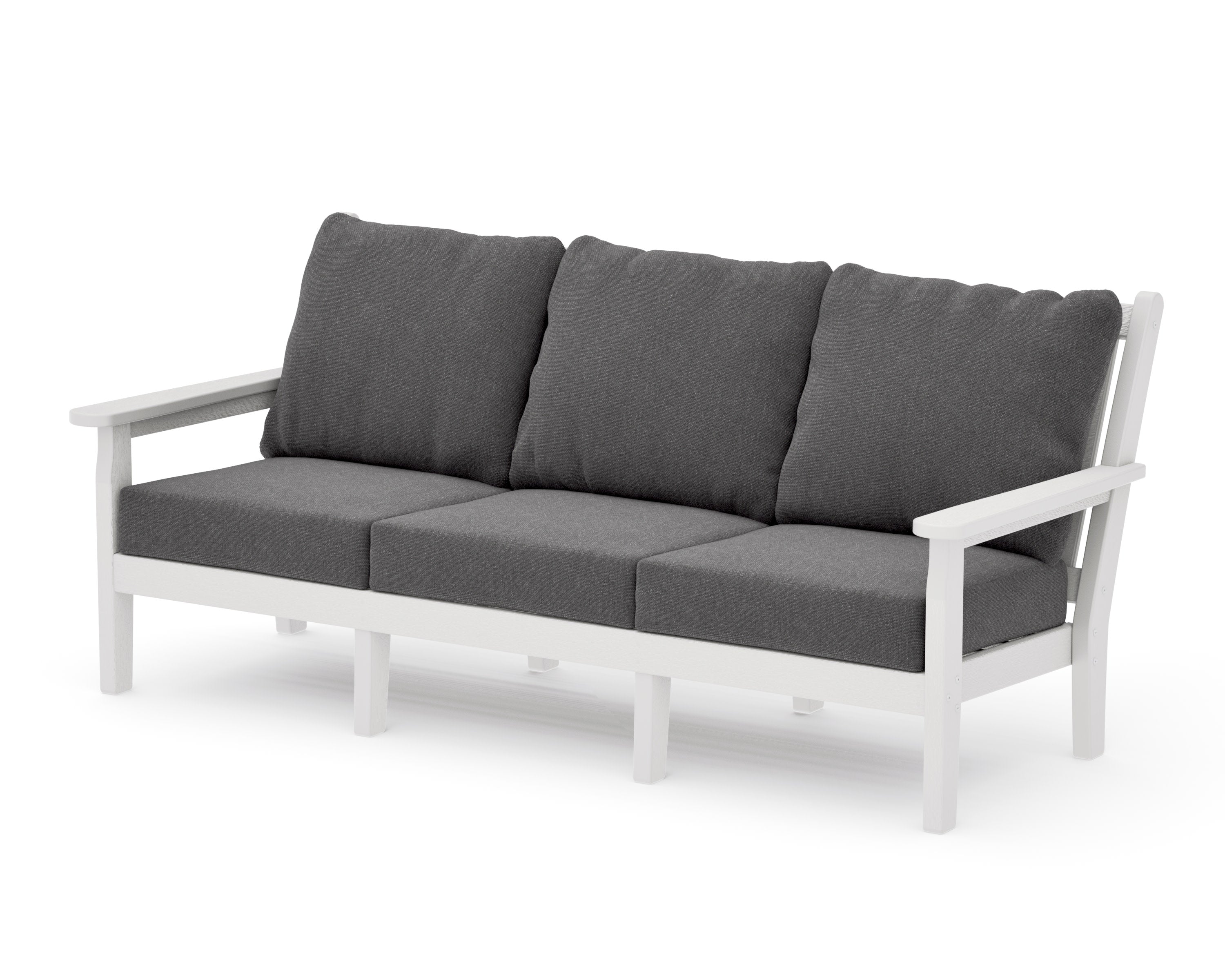 Chippendale Deep Seating Sofa in Vintage White / Ash Charcoal