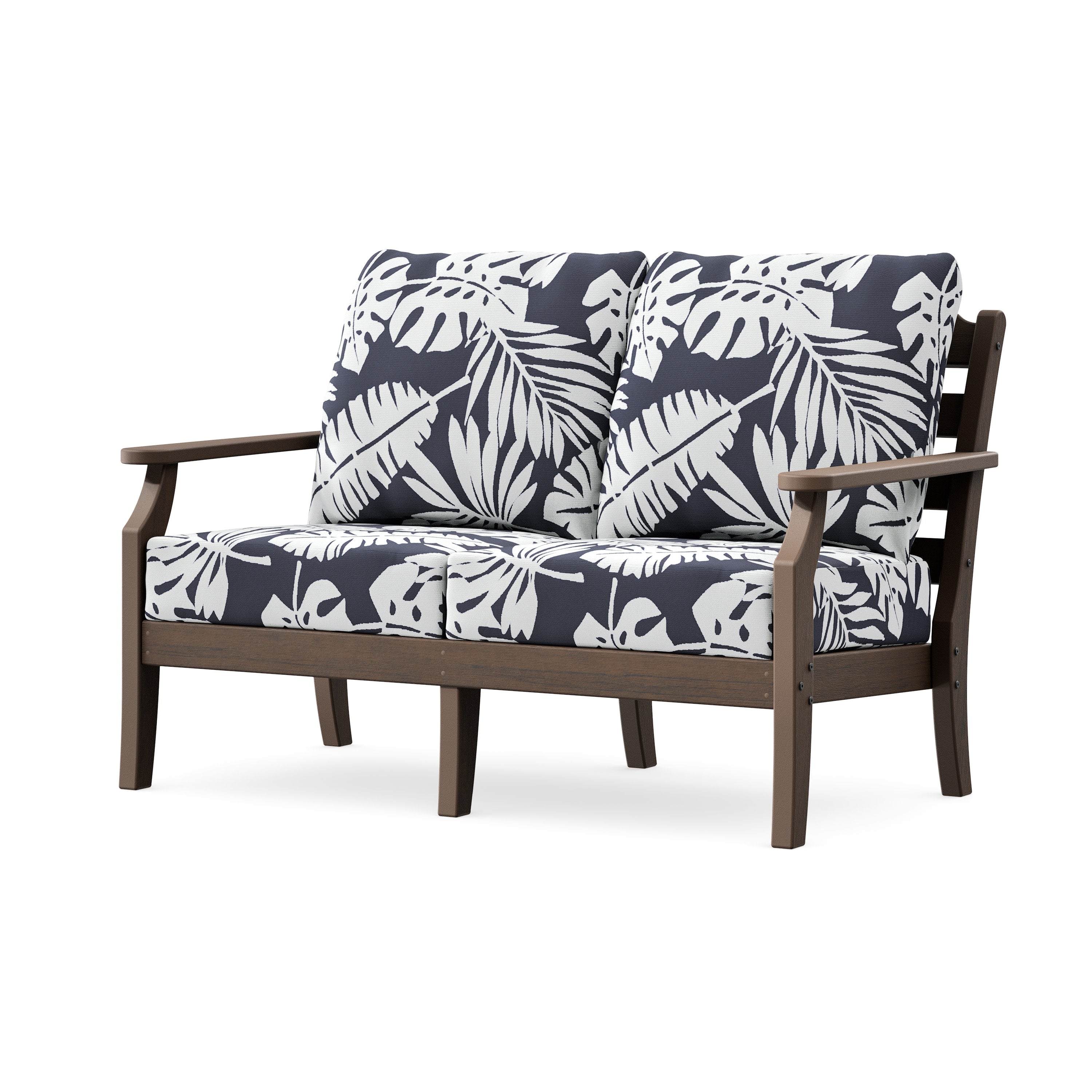 Savannah Deep Seating Loveseat in Kona / Leaf Navy