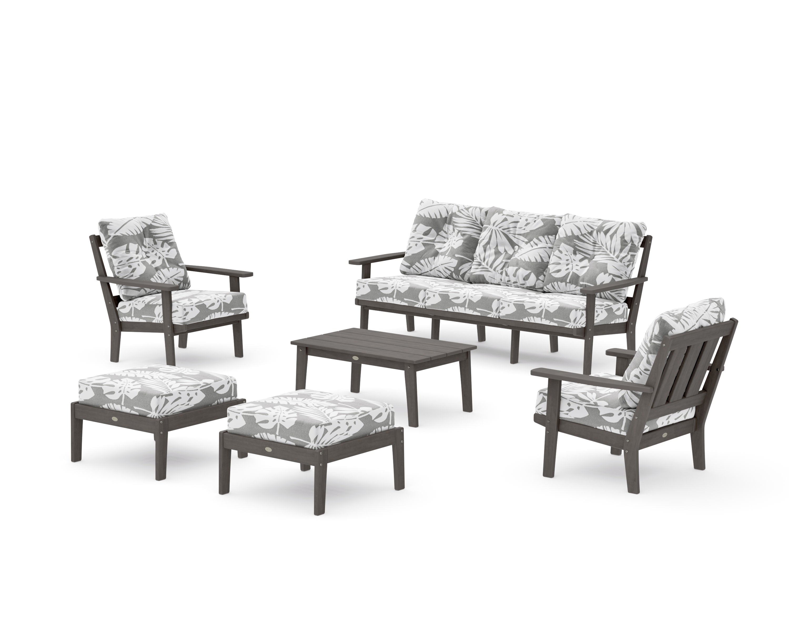 Oxford 6-Piece Lounge Sofa Set in Driftwood / Leaf Grey Mist