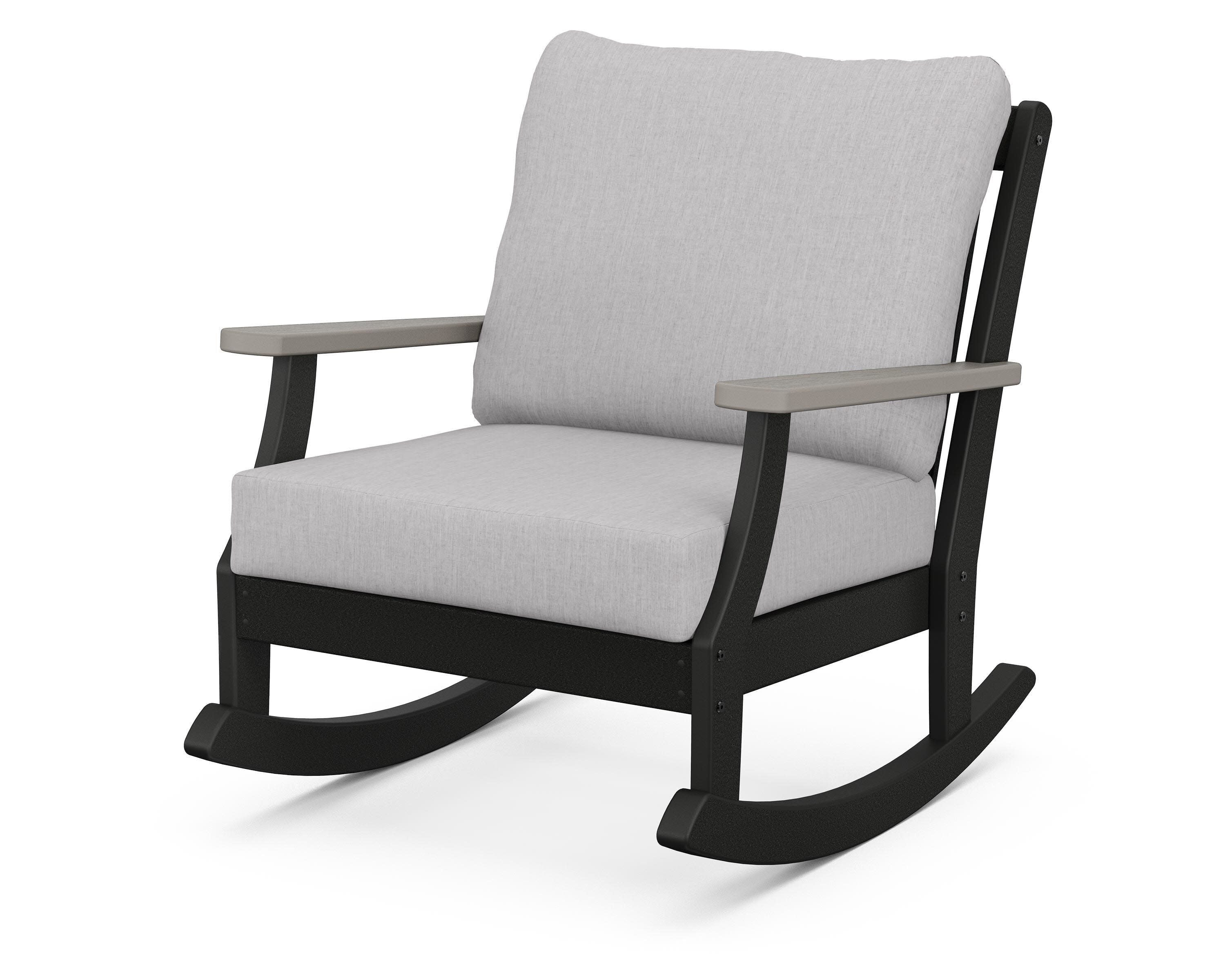 Braxton Deep Seating Rocking Chair in Black / Driftwood / Granite