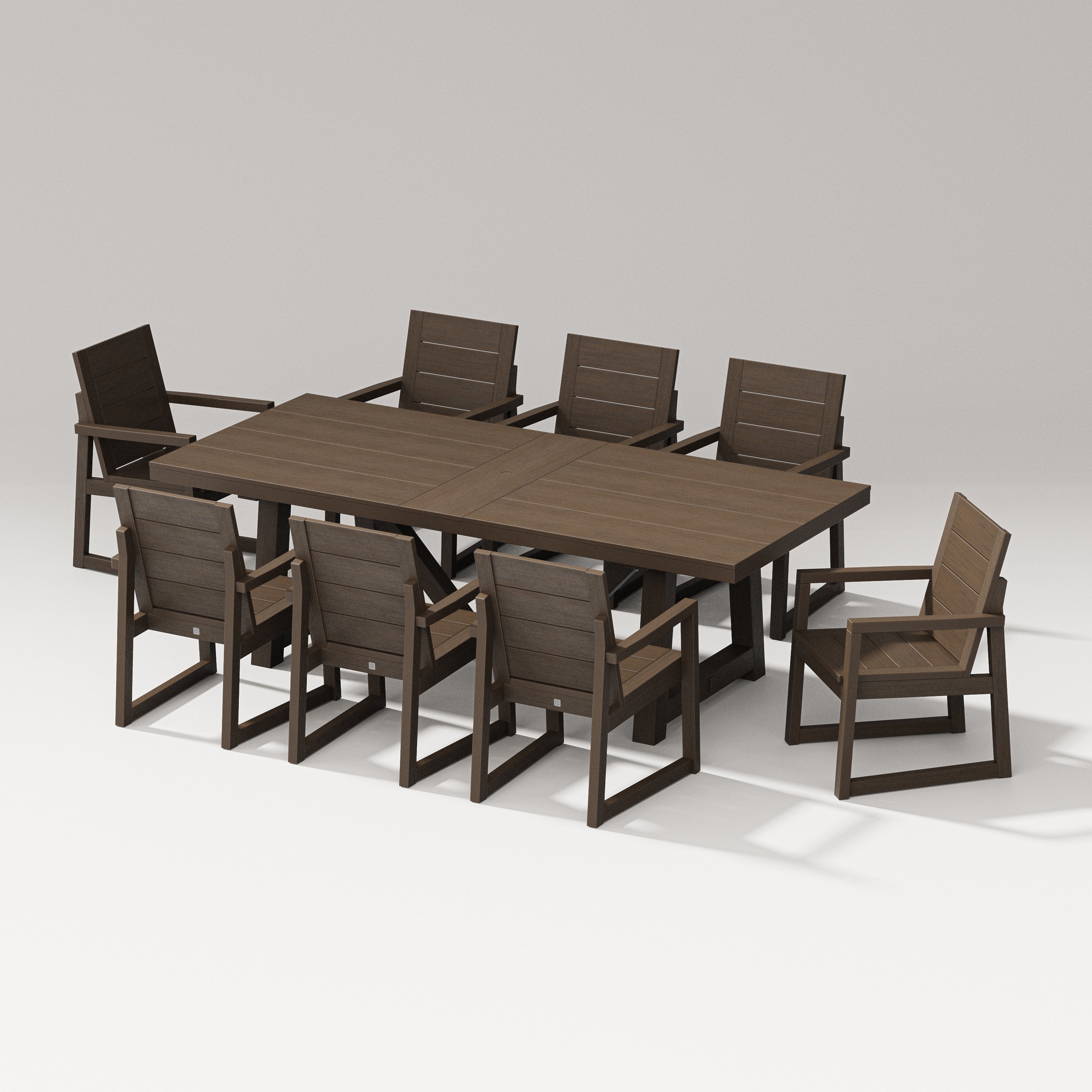Elevate 9-Piece A-Frame Table Dining Set in Kona