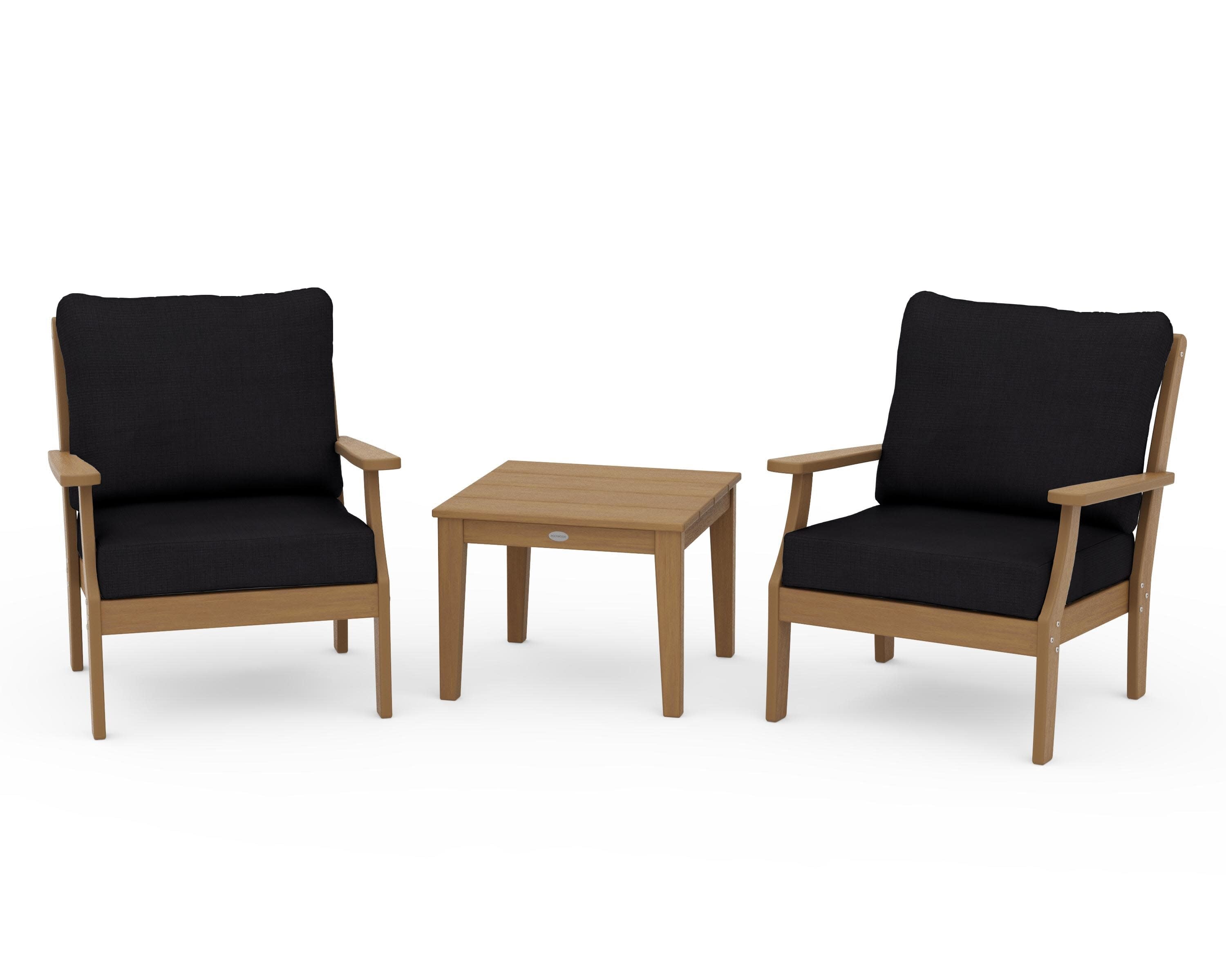 Braxton 3-Piece Deep Seating Set in Natural / Midnight Linen