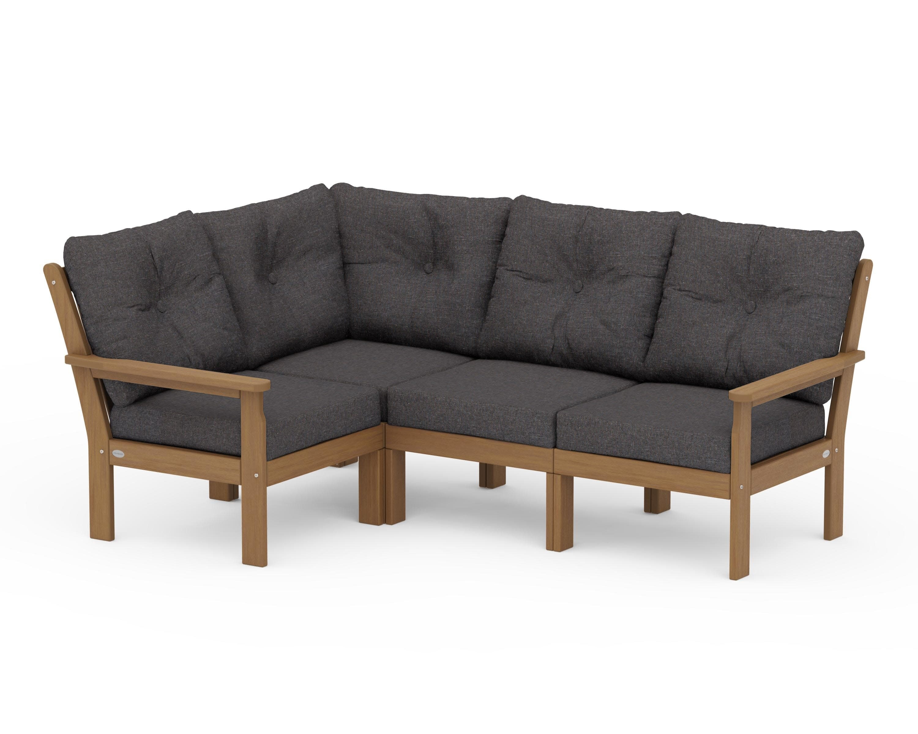 Vineyard 4-Piece Sectional in Natural / Ash Charcoal