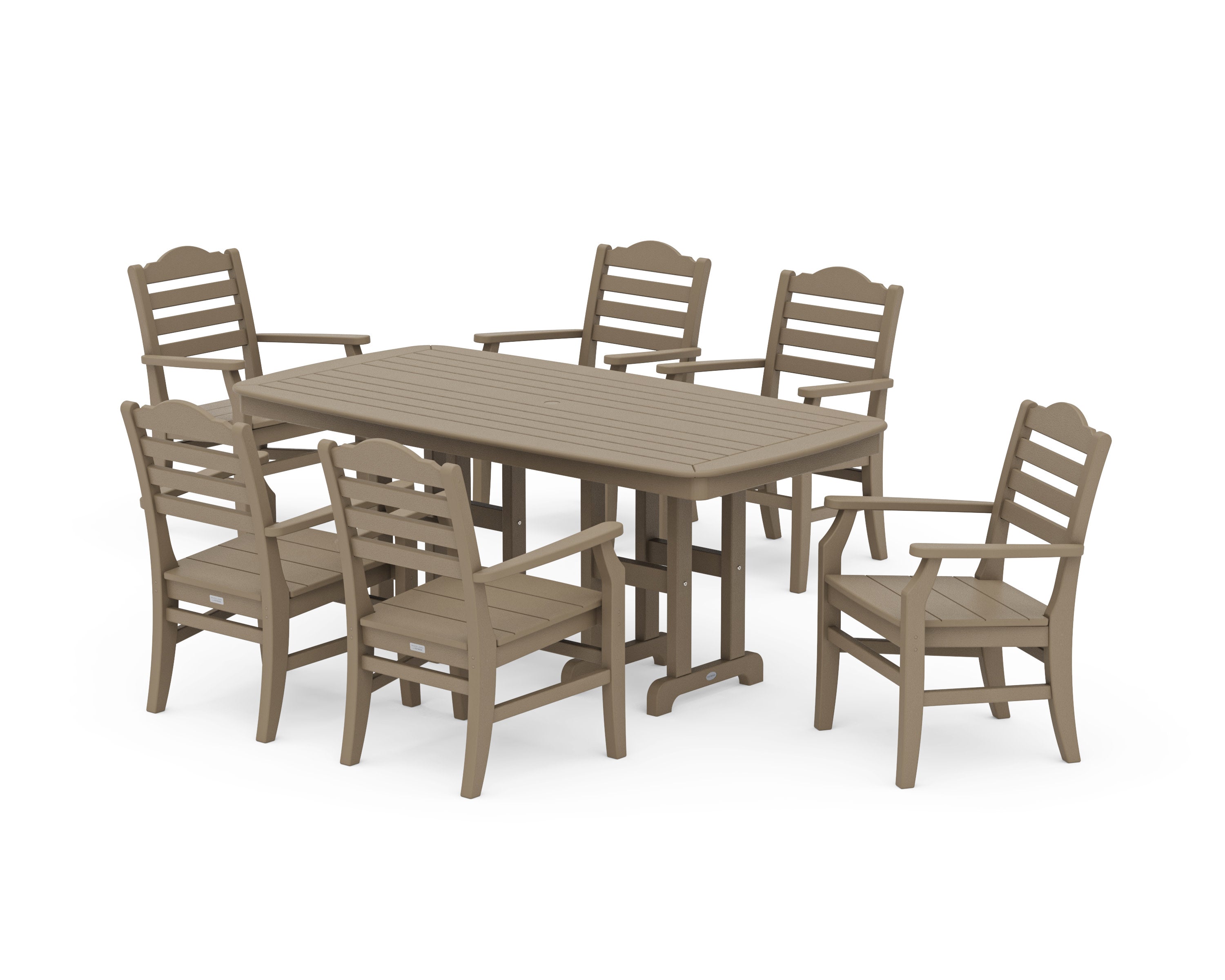 Savannah Arm Chair 7-Piece Dining Set in Vintage Sahara