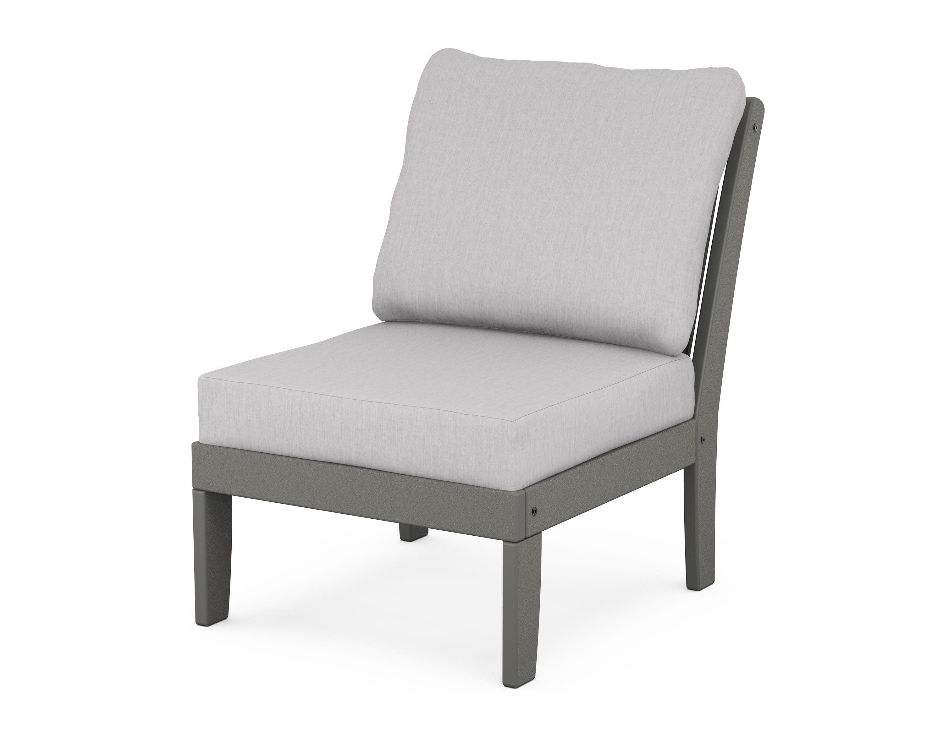 Braxton Modular Armless Chair in Slate Grey / Granite