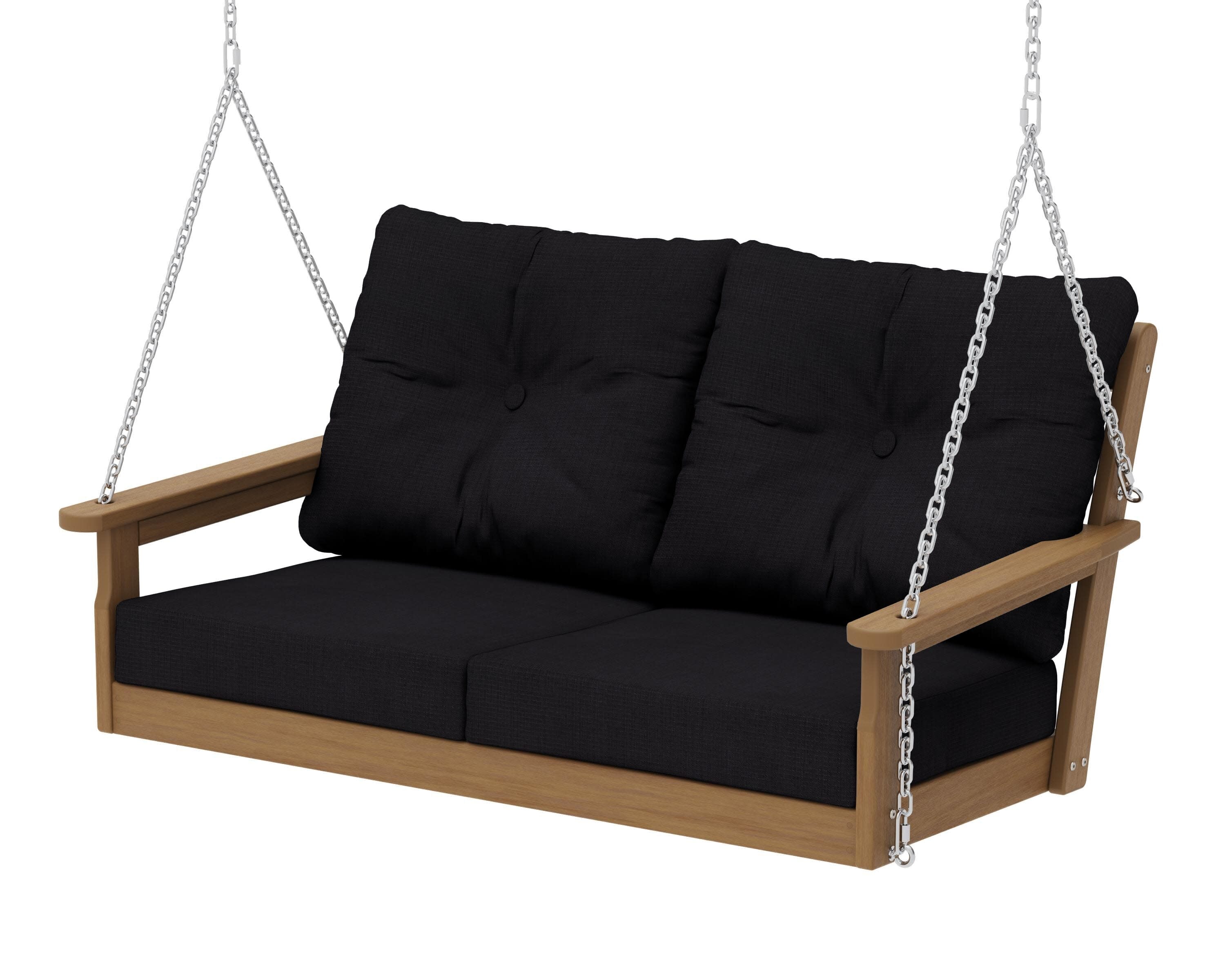 Vineyard Deep Seating Swing in Natural / Midnight Linen