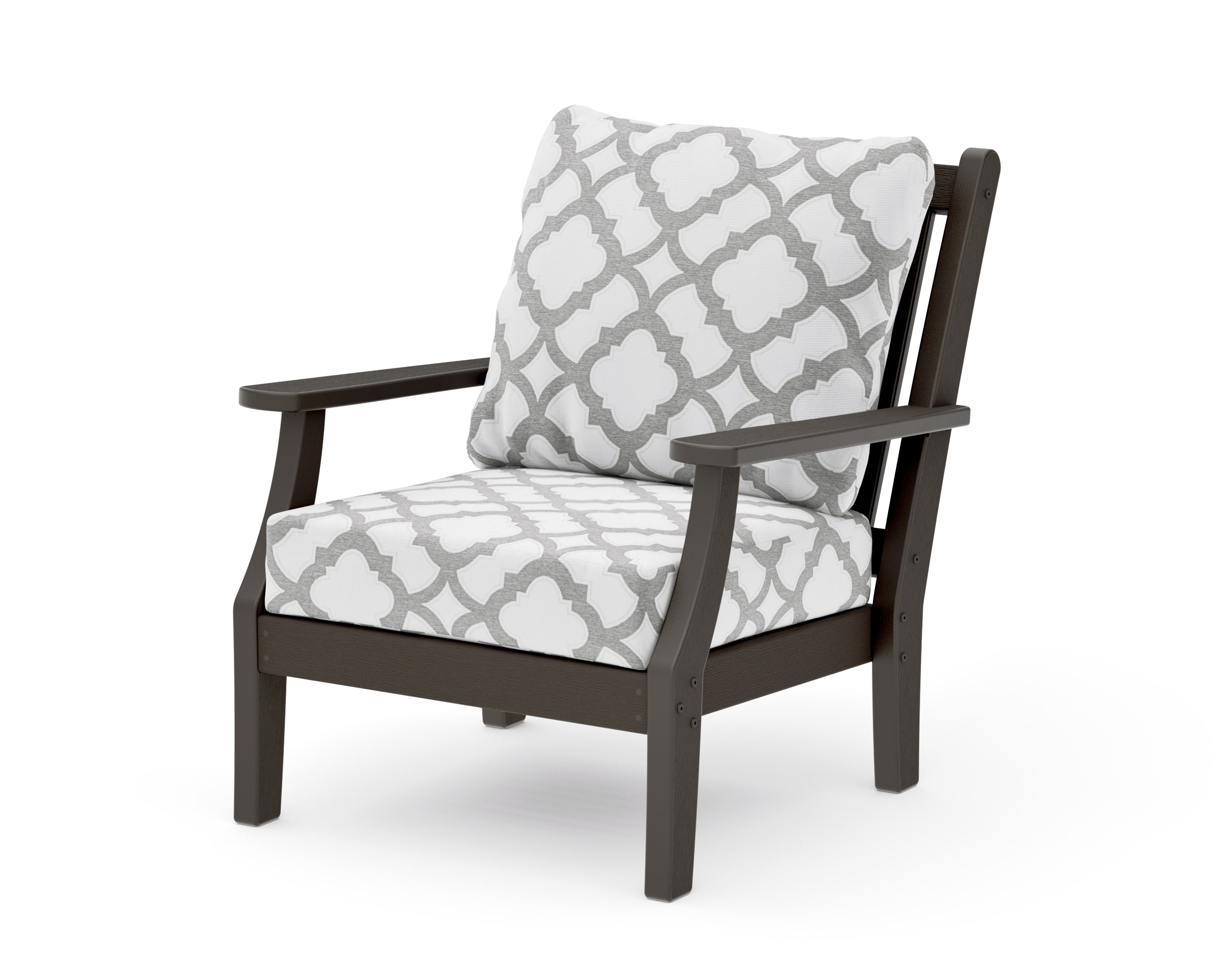 Wovendale Deep Seating Chair in Vintage Coffee / Trellis Grey Mist