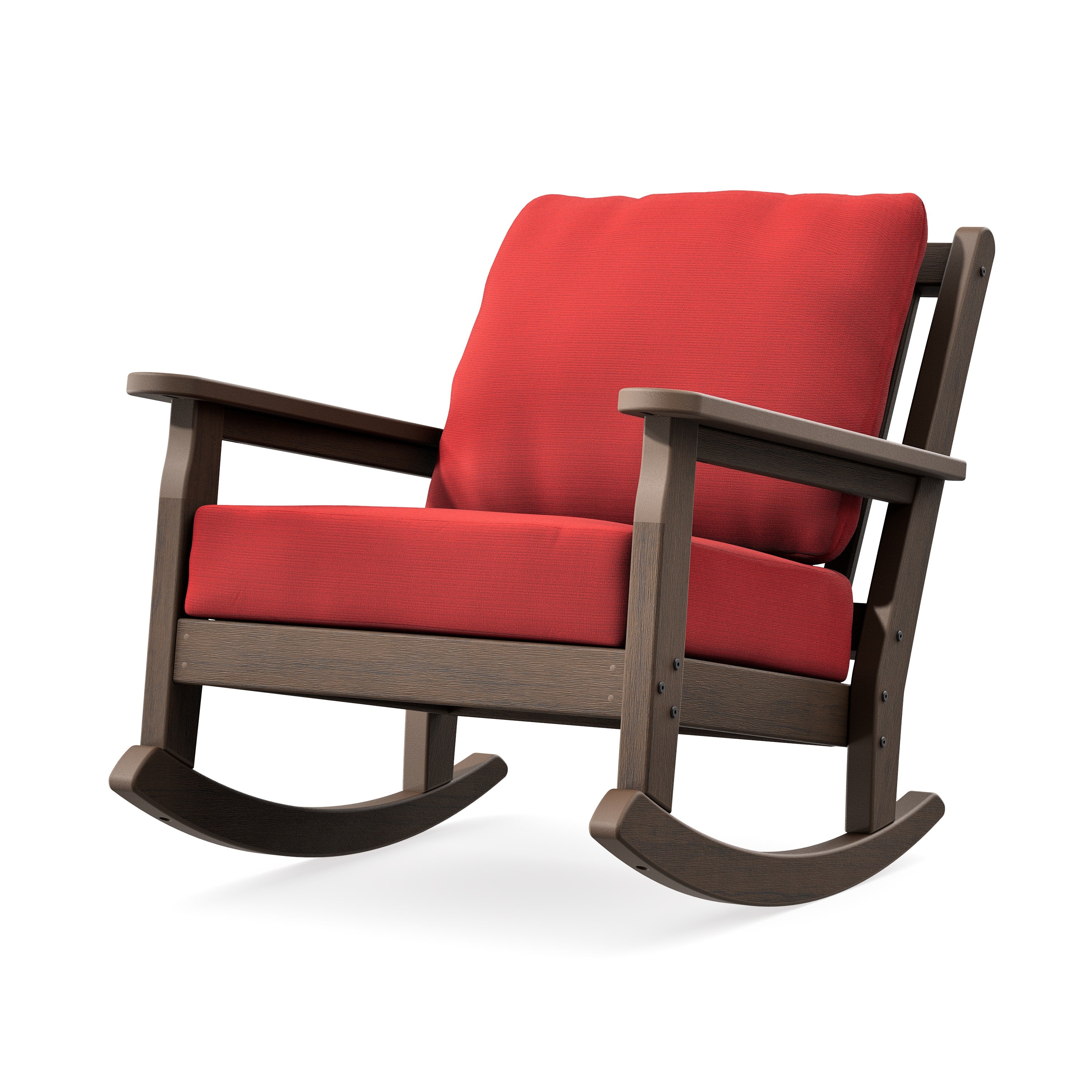 Chippendale Deep Seating Rocking Chair in Kona / Crimson Linen