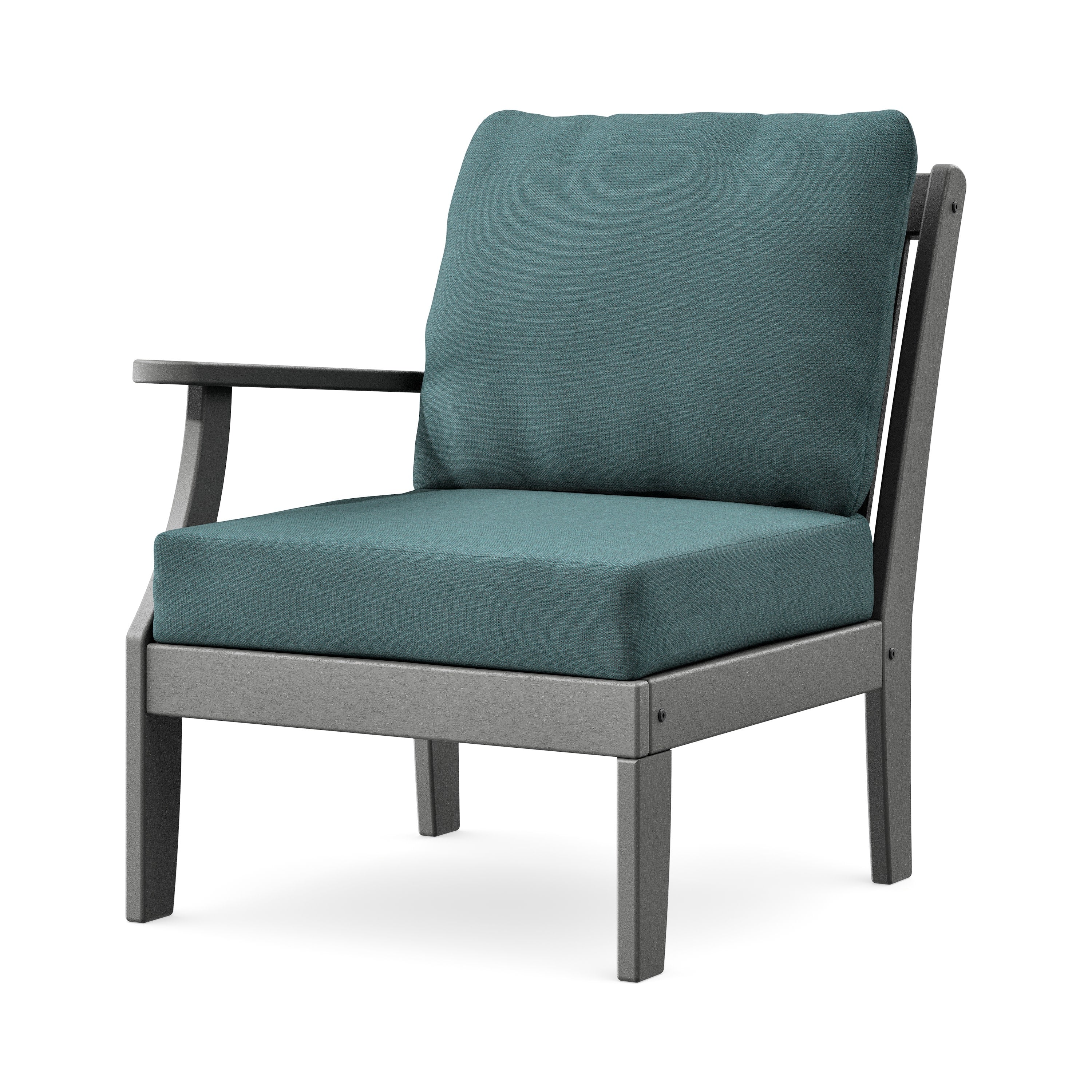 Braxton Modular Left Arm Chair in Slate Grey / Ocean Teal